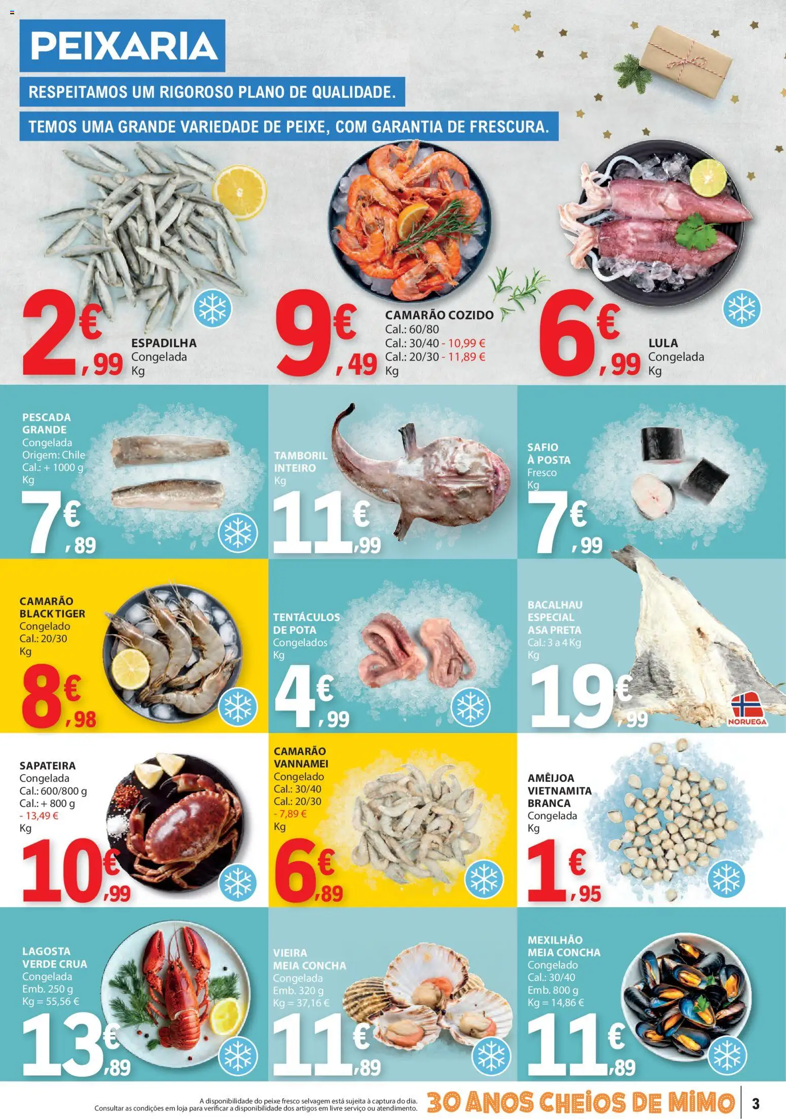 E.Leclerc folheto │ válido de 18.12.2025 | Página: 3 | Produtos: Bacalhau, Pescada, Lagosta, Peixe