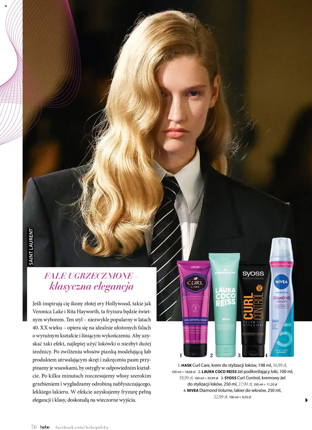 Hebe Gazetka - Magazyn od 01.05.2025 | Strona: 76 | Produkty: Lakier do włosów, Krem