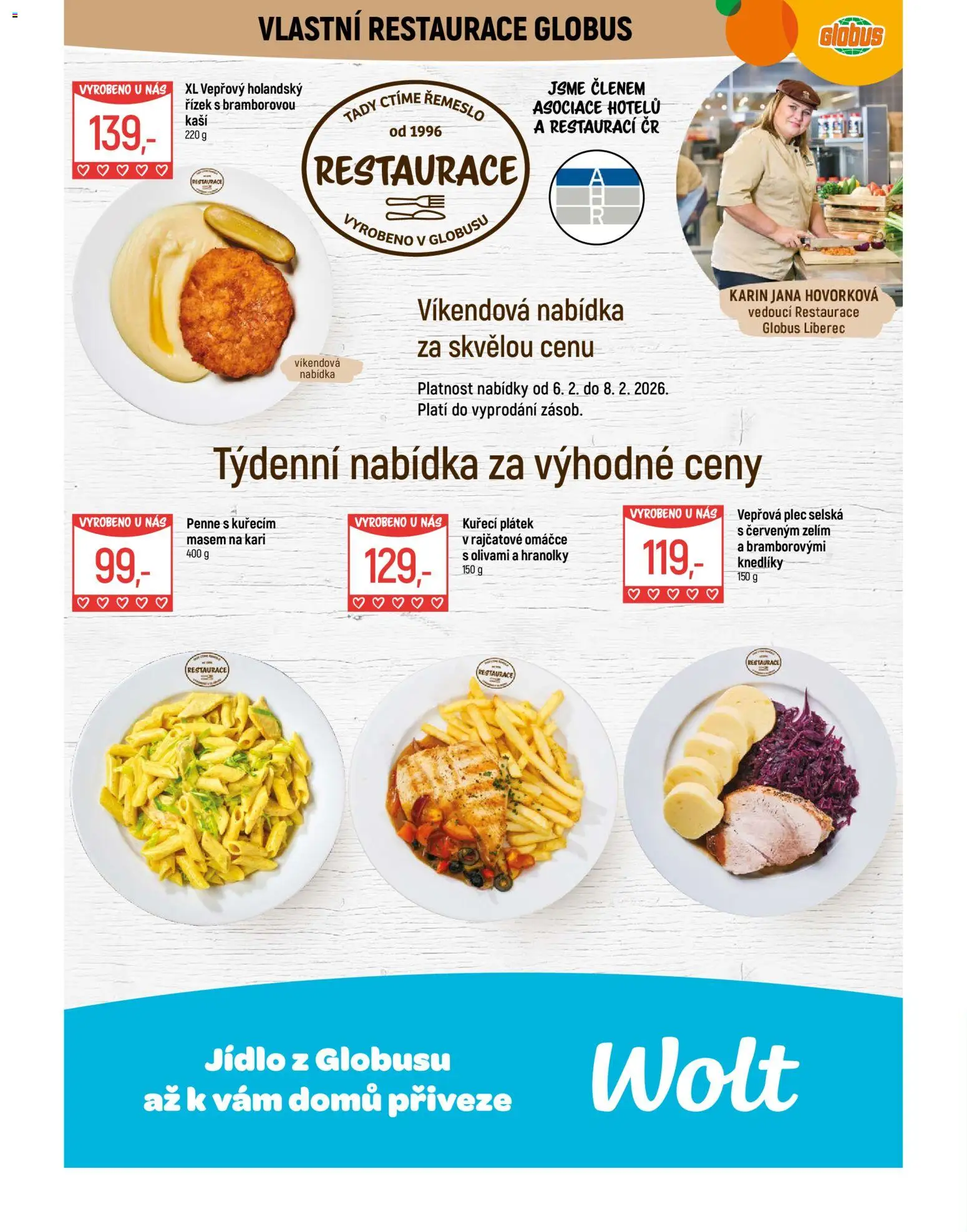 Globus leták - Liberec od 04.02.2026 | Strana: 8 | Produkty: Penne, Globus, Hranolky, Vepřová plec