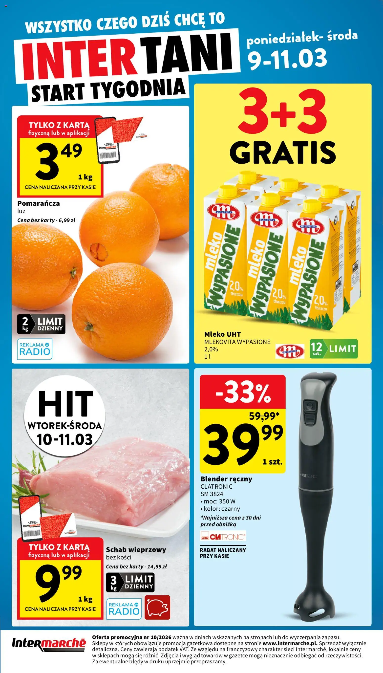 Intermarche gazetka od 05.03.2026 | Strona: 44 | Produkty: Karta, Blender ręczny, Schab wieprzowy, Blender