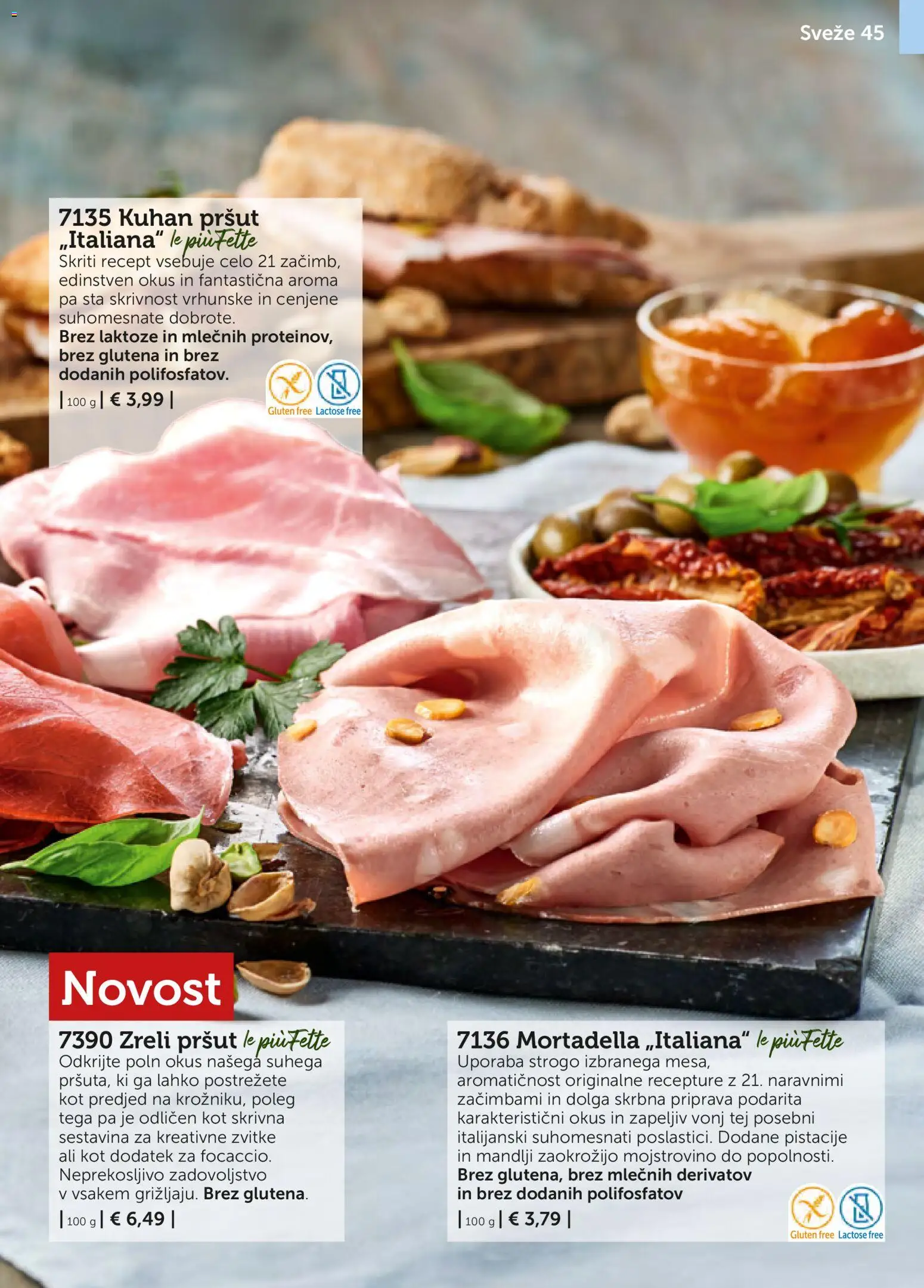 Novi Bofrost katalog ponudbe – veljaven od 01.11.2025 | Stran: 45 | Izdelki: Pršut, Mandlji, Pistacije
