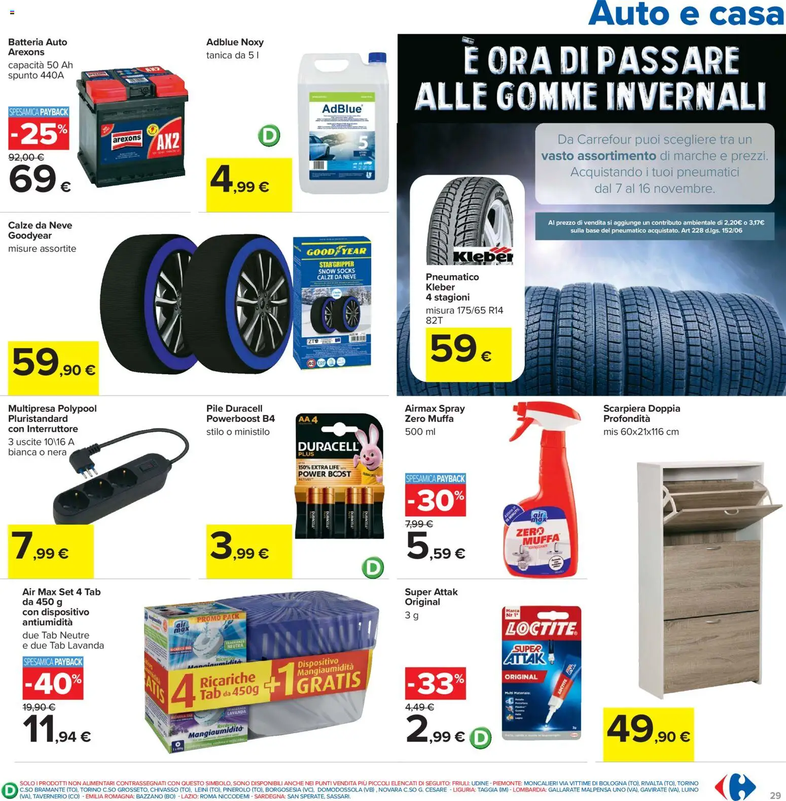 Volantino Carrefour del 07.11.2025 | Pagina: 29 | Prodotti: Pile, Tanica, Scarpiera, Lavanda