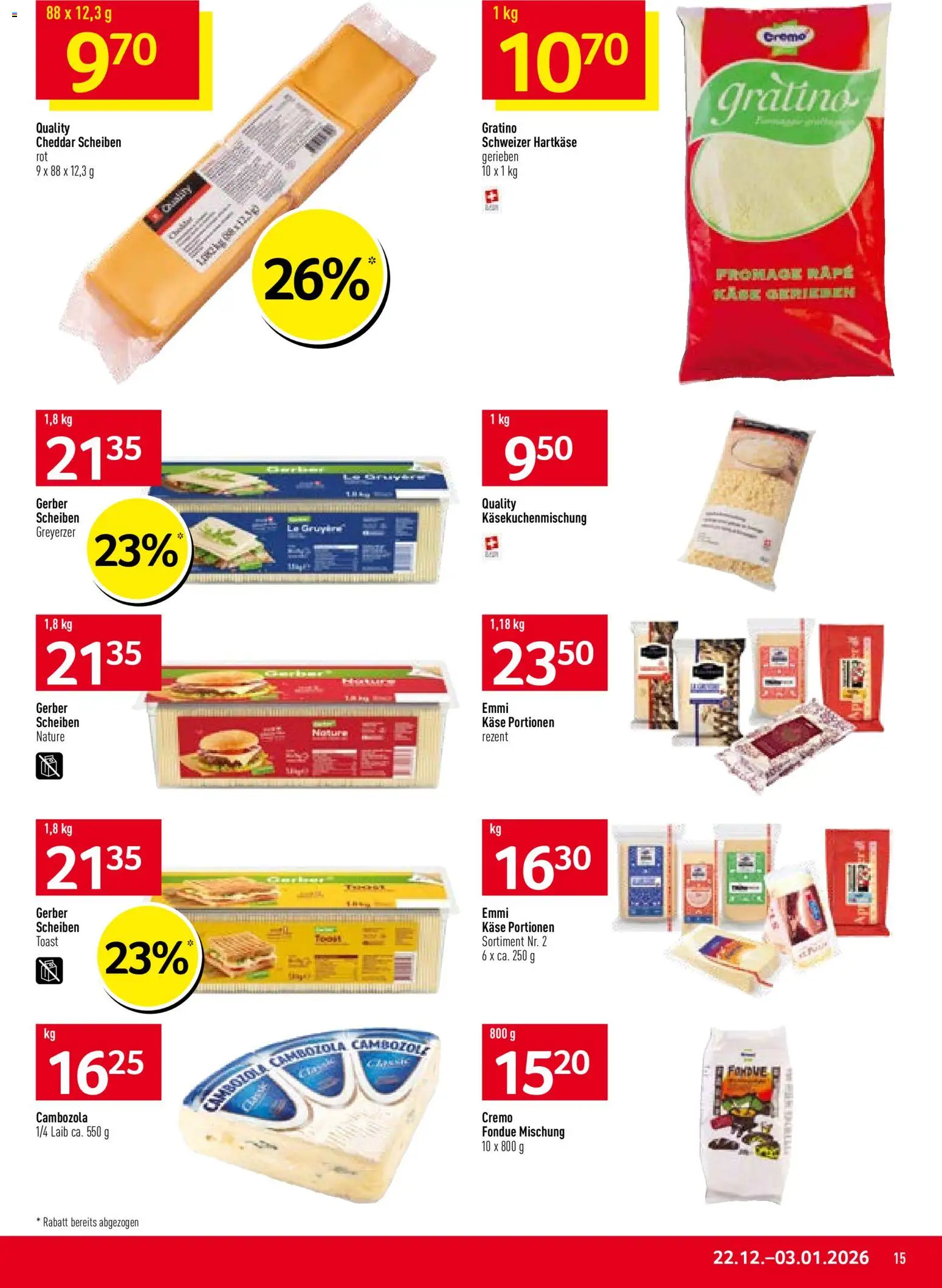 Prodega Aktionen – gültig ab 22.12.2025 | Seite: 15 | Produkte: Käse, Fondue