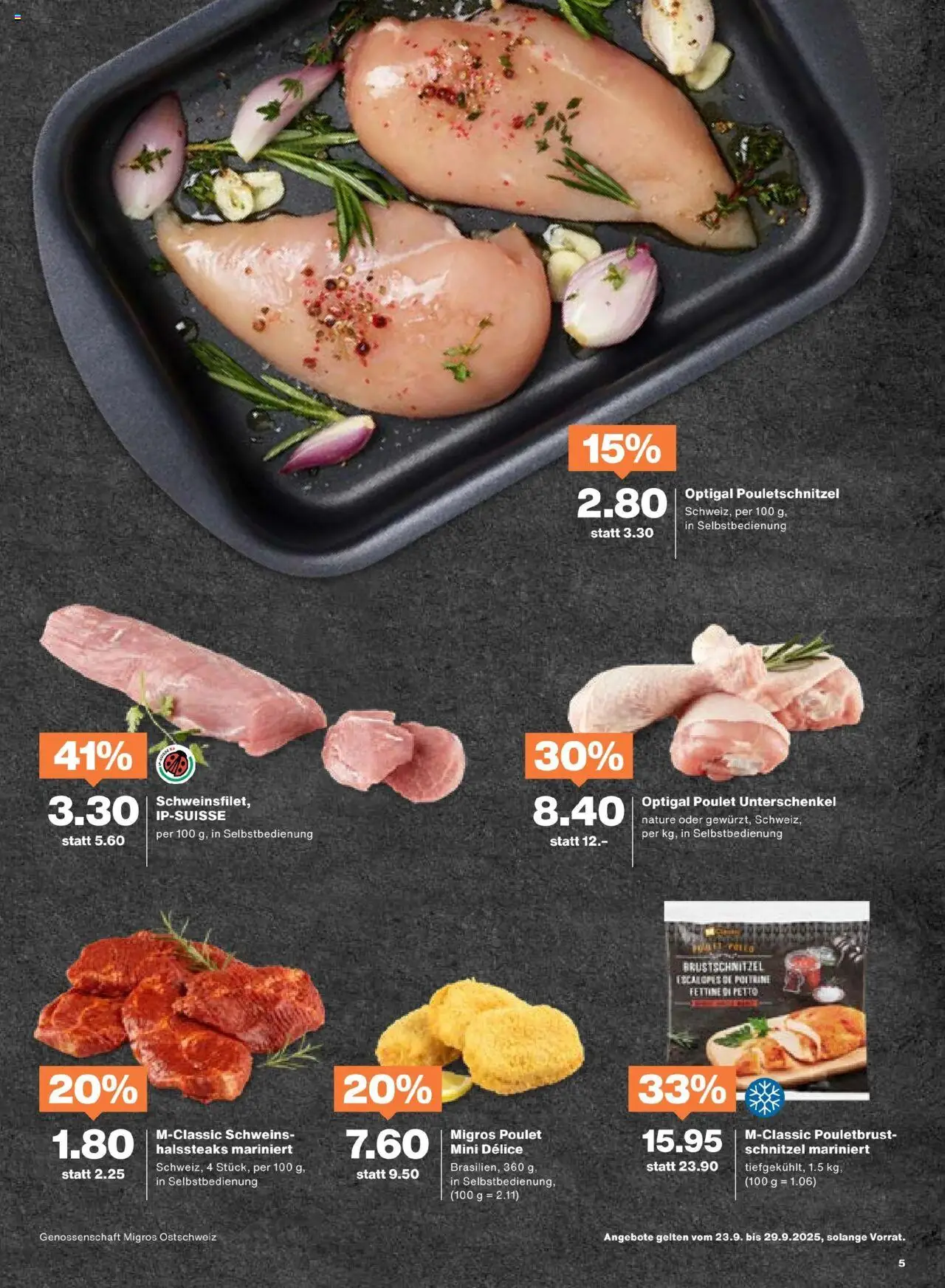 Migros Aktionen – gültig ab 23.09.2025 | Seite: 5 | Produkte: Pouletbrust