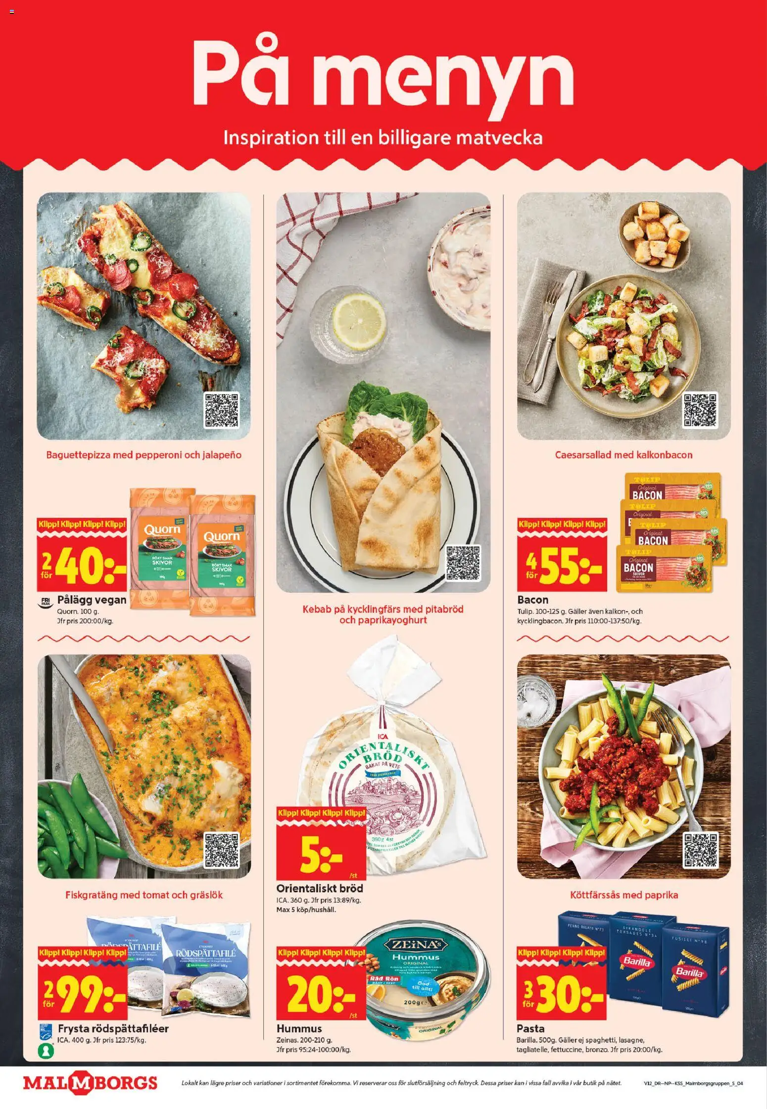 ICA Kvantum reklamblad aktuell från 16.03.2026 | Sida: 4 | Produkter: Galler, Gräslök, Pitabröd, Pasta