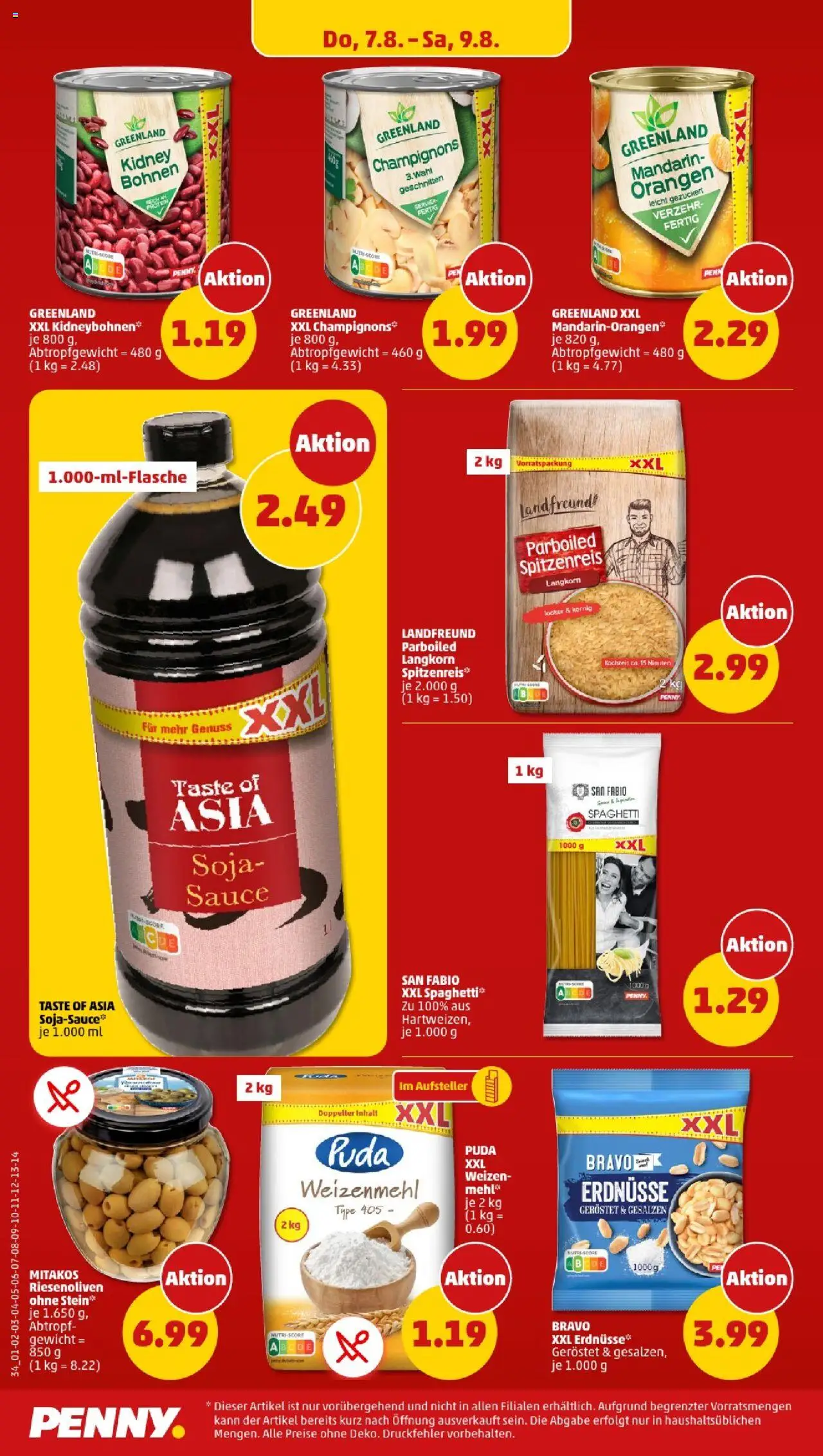 Penny - Bayern - gültig ab dem 04.08.2025 | Seite: 34 | Produkte: Gewicht, Erdnüsse, Orangen, Weizenmehl