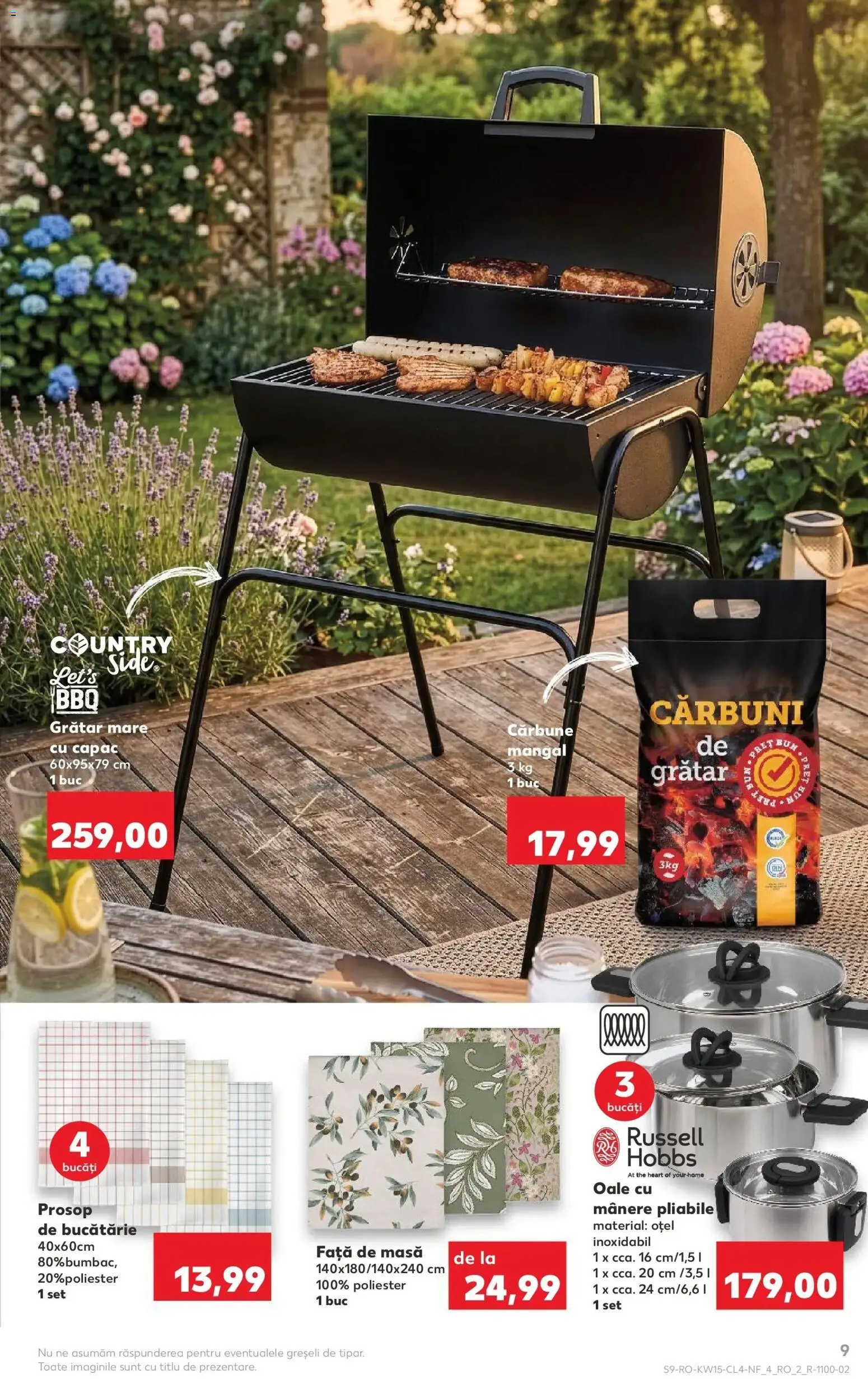 Noul catalog Kaufland – valabil de la 08.04.2026 | Pagină: 9 | Produse: Față de masă, Grătar, Masă, Bucătărie