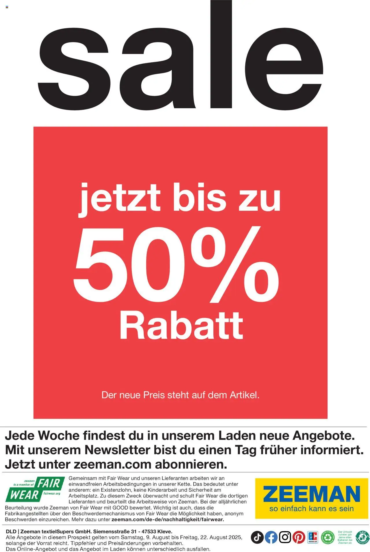 Zeeman Prospekt 	 - gültig ab dem 09.08.2025 | Seite: 32 | Produkte: Batterien