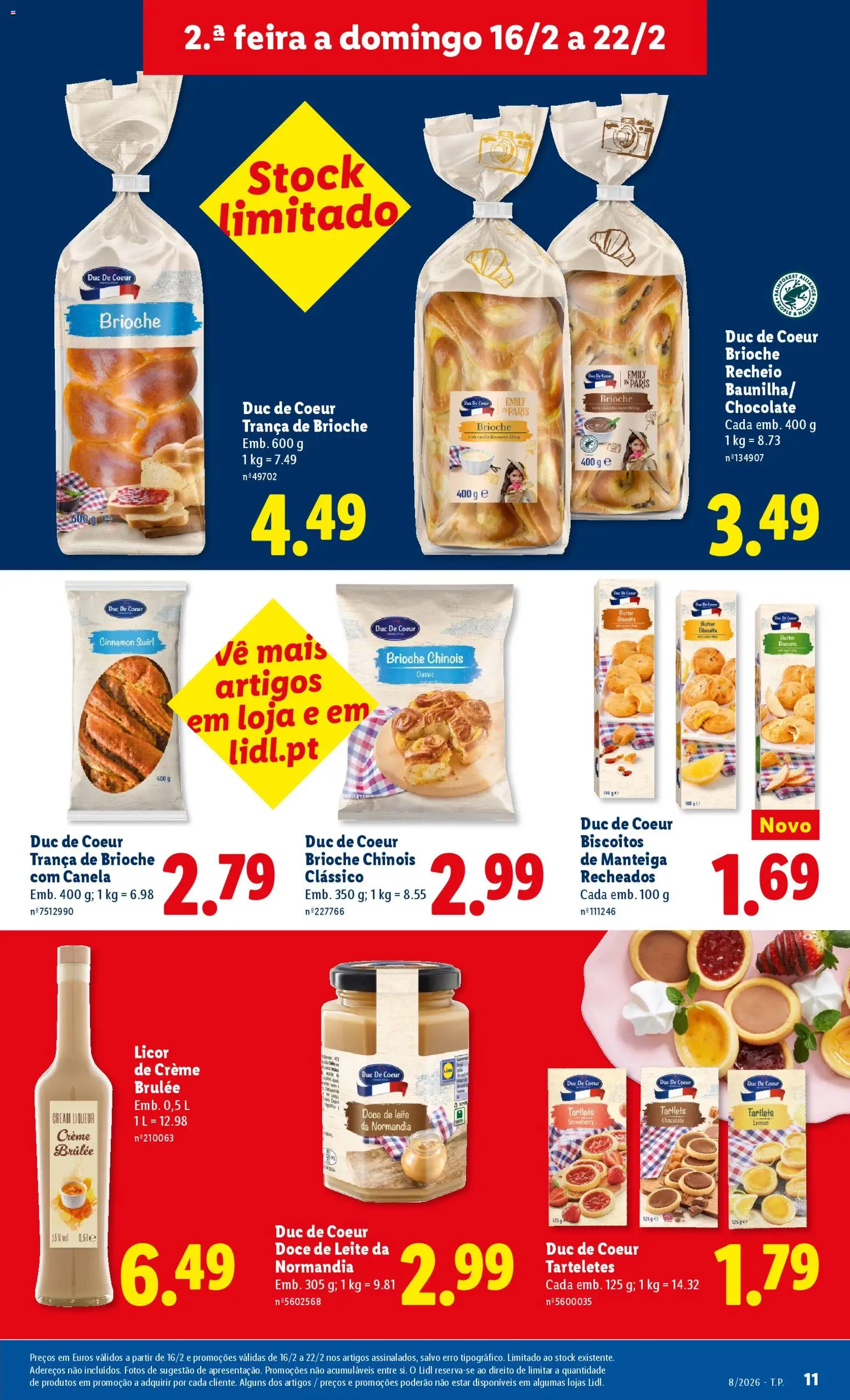 Lidl folheto │ válido de 16.02.2026 | Página: 11 | Produtos: Doce de leite, Canela, Chocolate, Creme