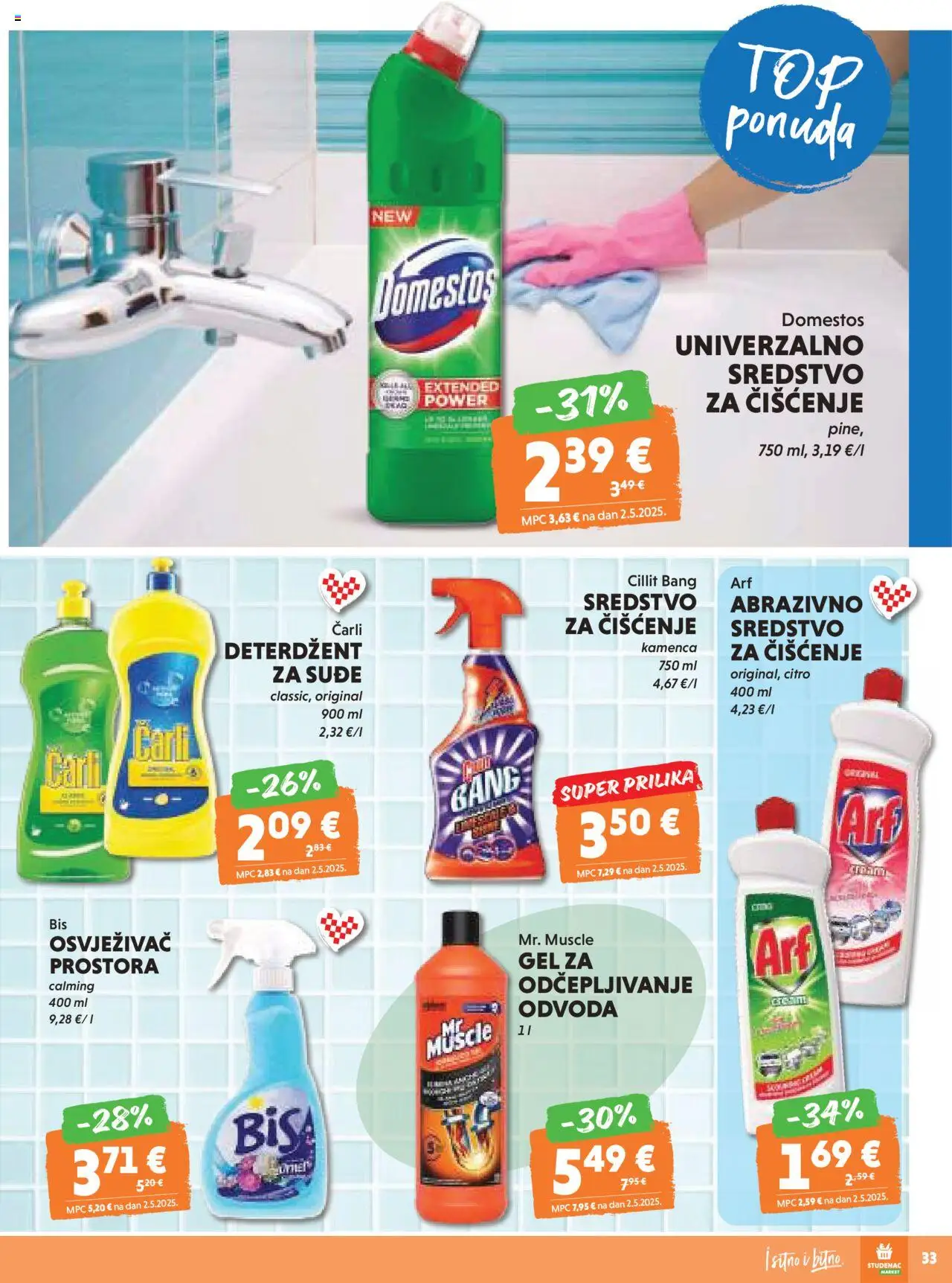 Studenac katalog | vrijedi od 15.10.2025 | Stranica: 33 | Proizvodi: Deterdžent, Domestos