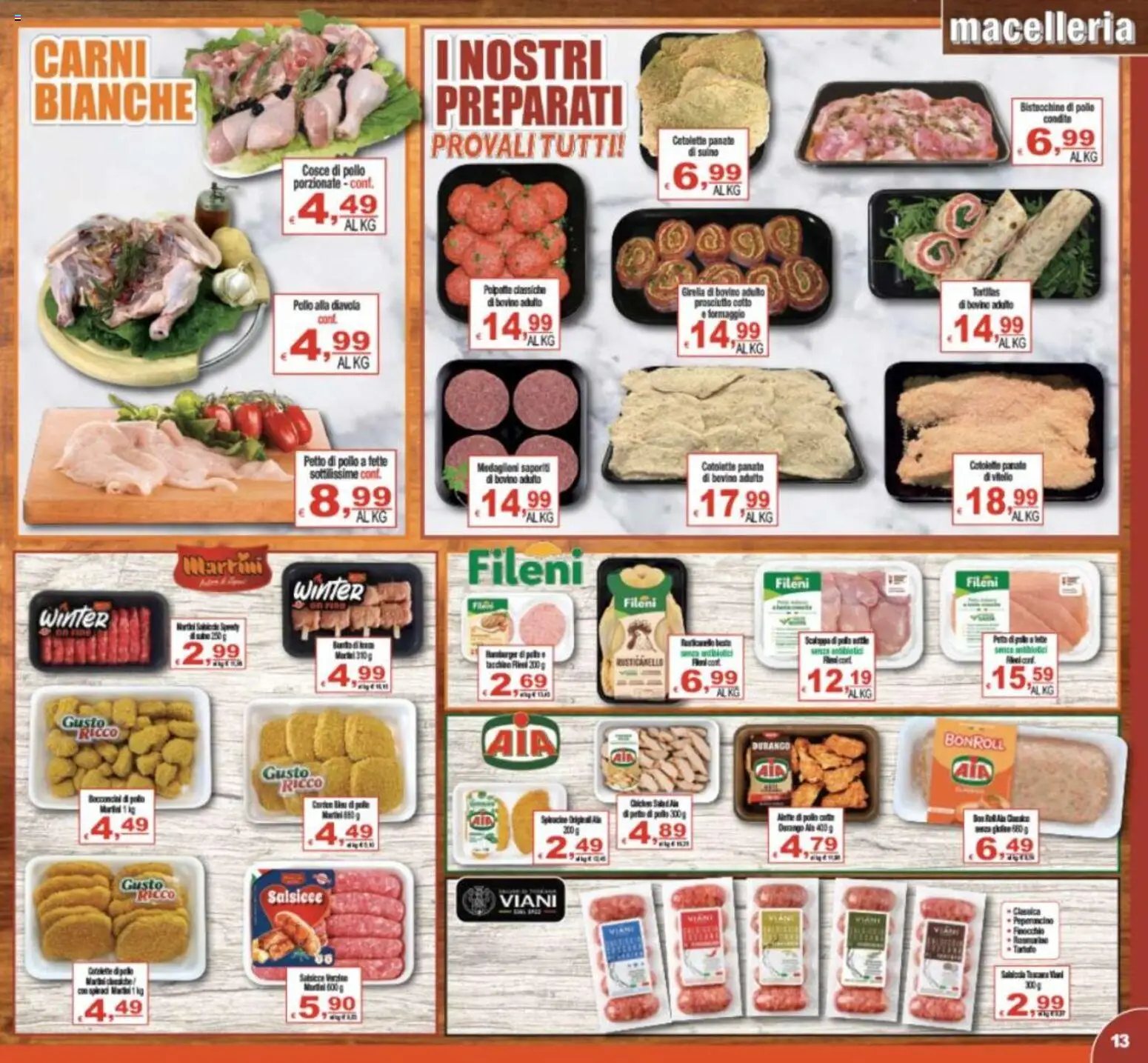 Volantino CTS del 25.02.2026 | Pagina: 13 | Prodotti: Bovino, Petto di Pollo, Prosciutto, Cosce di pollo