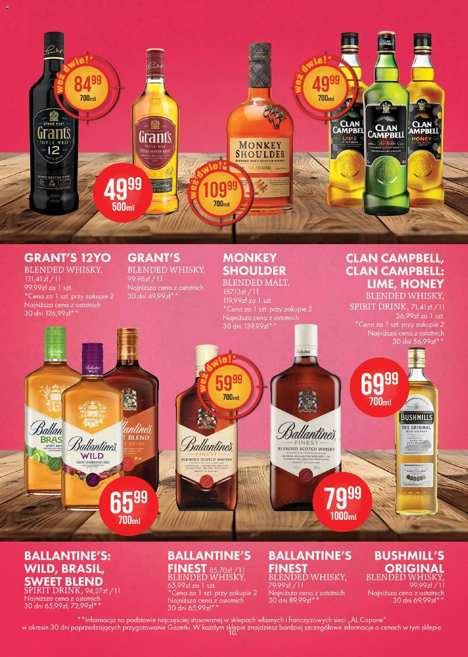 Al.Capone gazetka od 09.03.2026 | Strona: 10 | Produkty: Grant's, Whisky