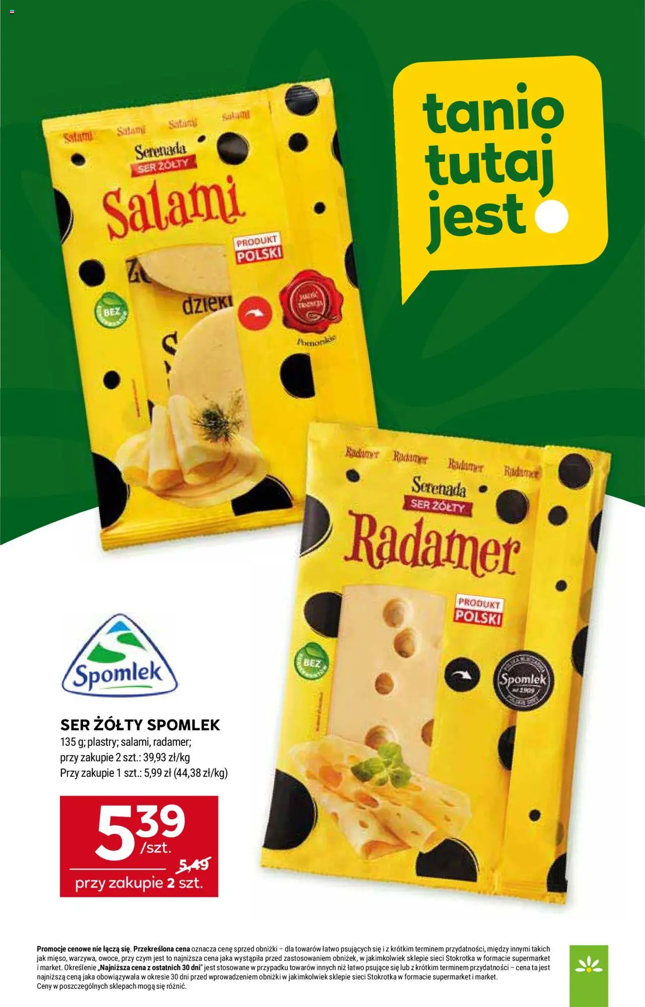 Stokrotka Gazetka - Market od 21.08.2025 | Strona: 10 | Produkty: Ser żółty, Stokrotka, Ser, Salami