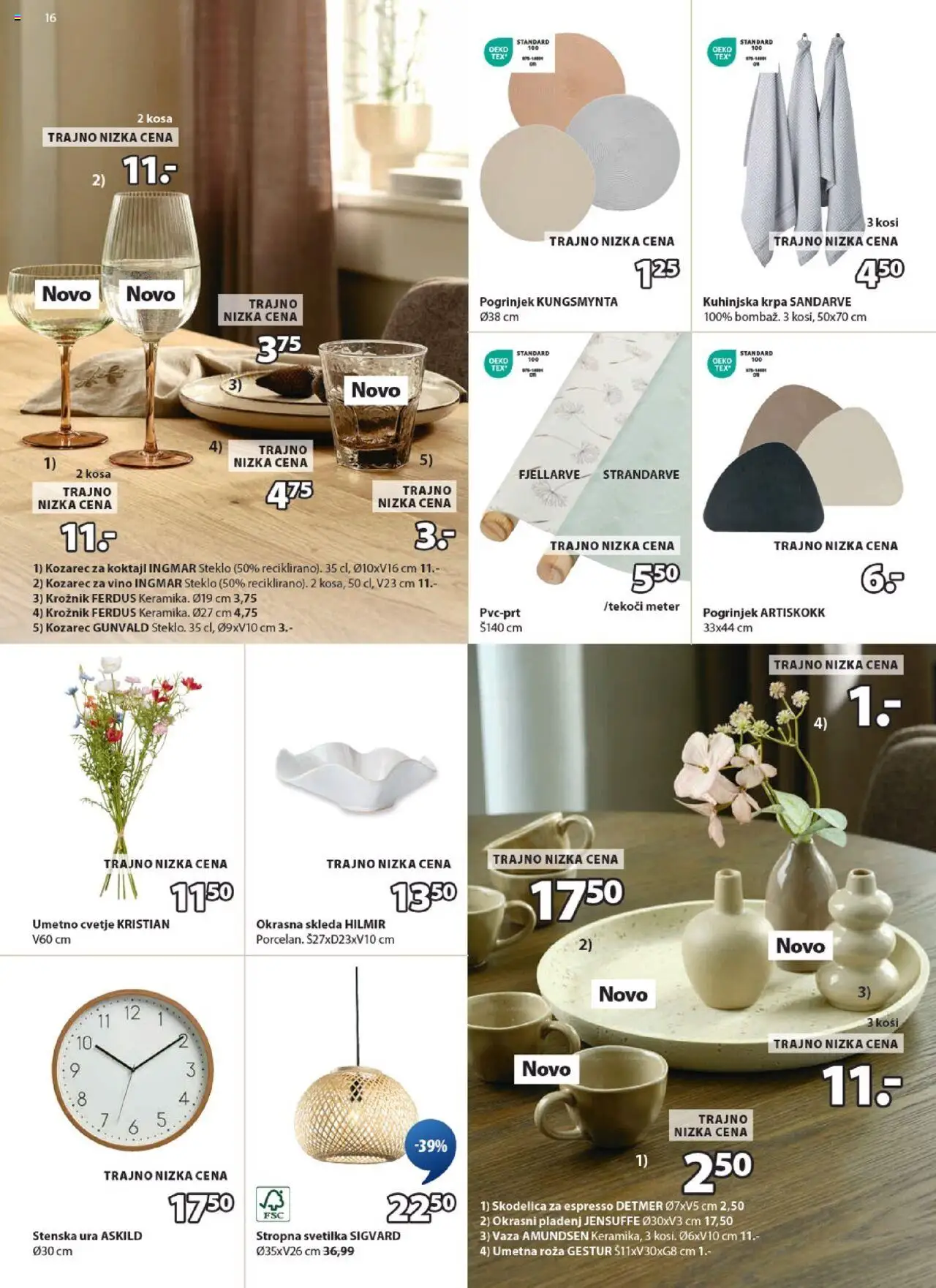 Novi JYSK katalog ponudbe – veljaven od 10.09.2025 | Stran: 16 | Izdelki: Cvetje, Vaza, Svetilka, Vino