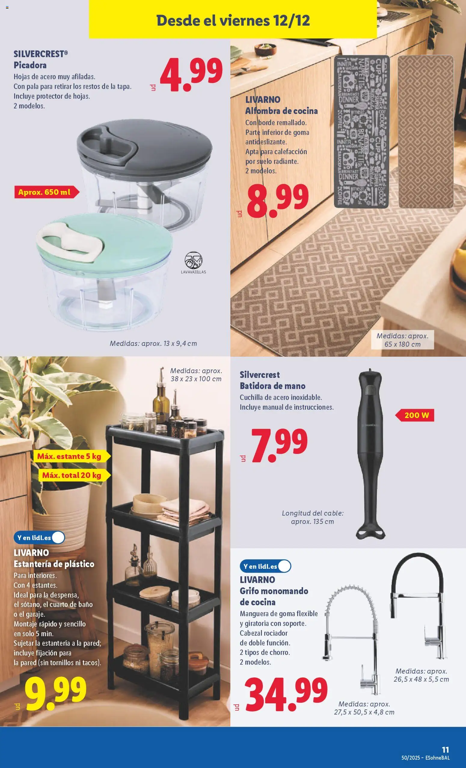 Lidl folleto de bazar │ válido desde el 08.12.2025 | Página: 25 | Productos: Manguera, Batidora, Estante, Baño