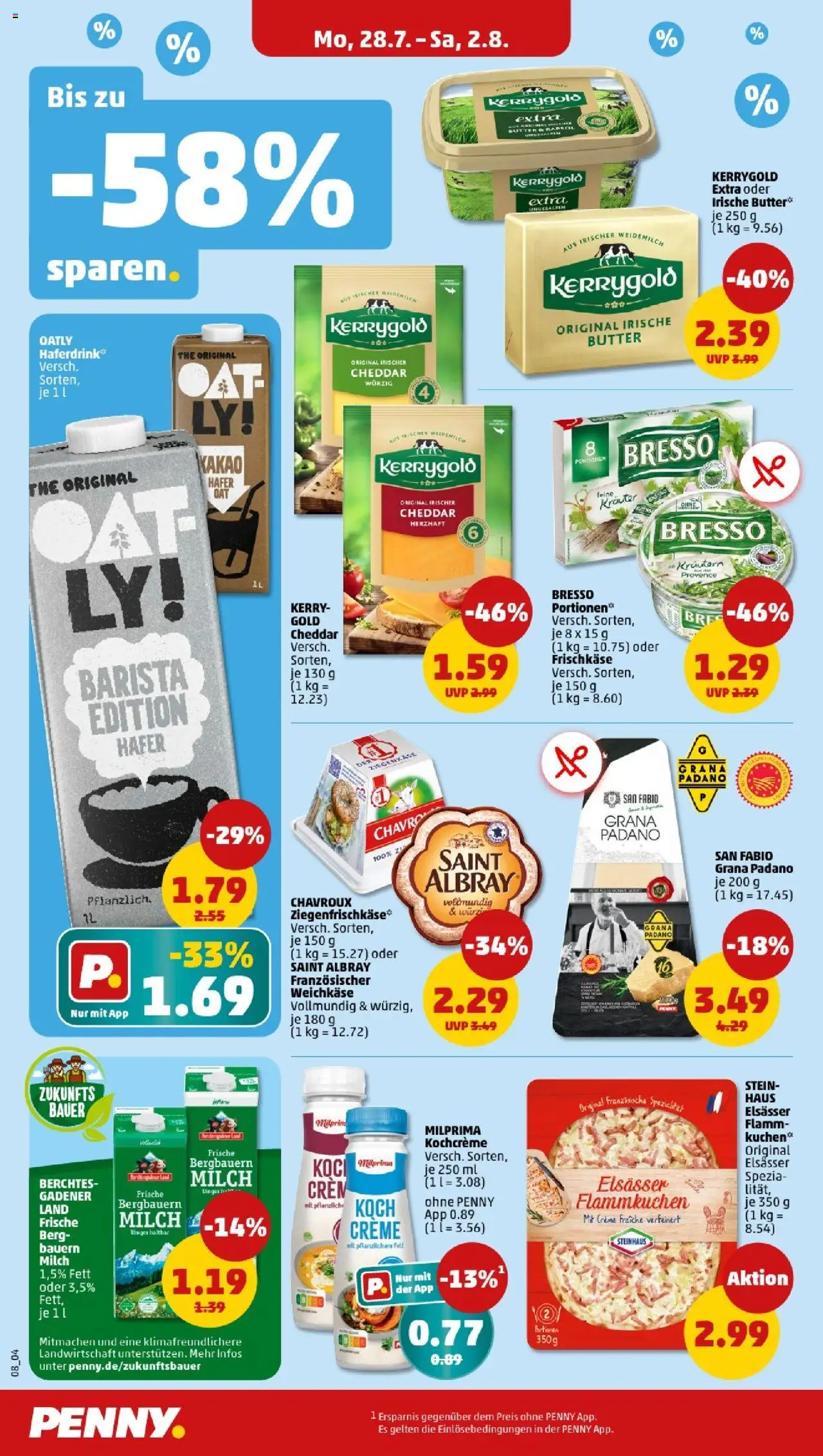 Penny - Bayern - gültig ab dem 28.07.2025 | Seite: 8 | Produkte: Milch, Creme, Kuchen, Frischkase