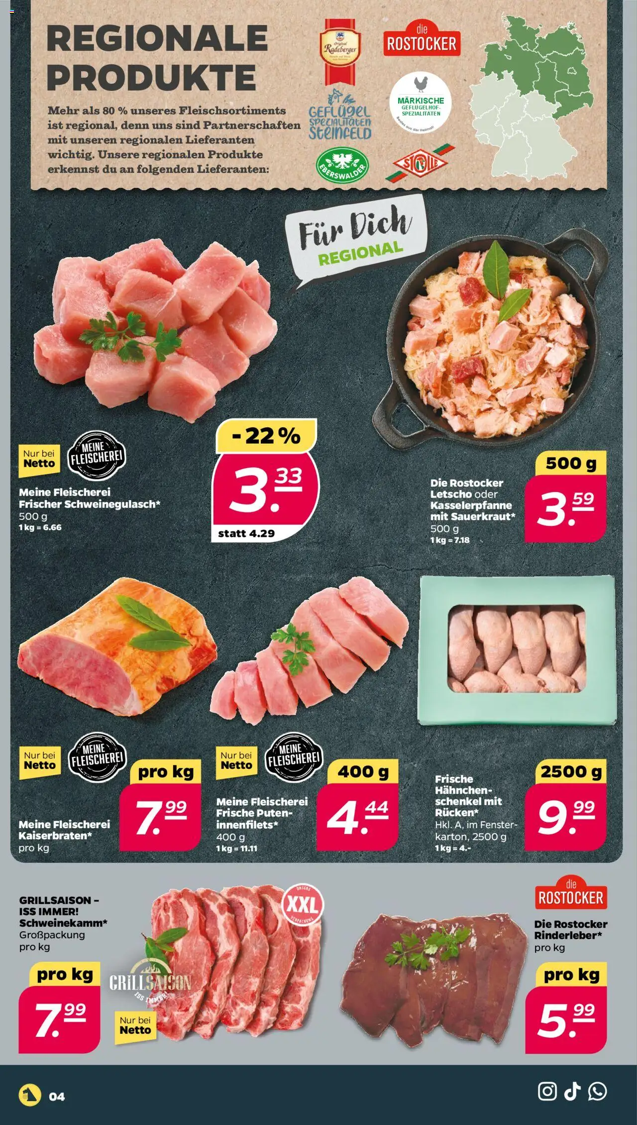 Netto Prospekt 	 – gültig ab 13.10.2025 | Seite: 4 | Produkte: Hahnchen