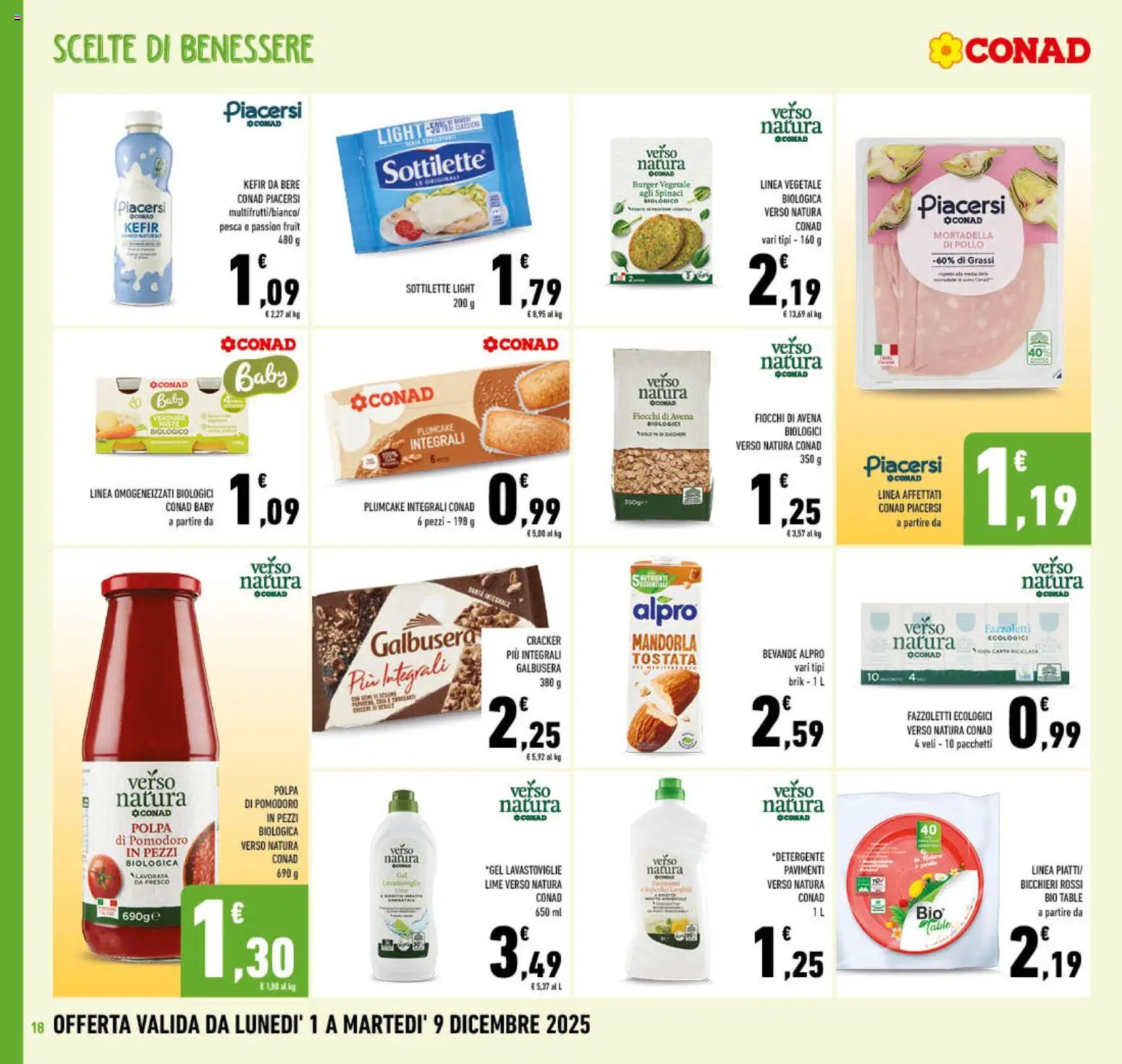Volantino Conad del 01.12.2025 | Pagina: 18 | Prodotti: Pollo, Fiocchi, Pomodoro, Lavastoviglie