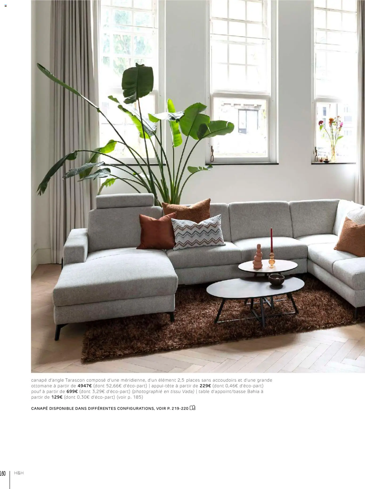 {H1} | Page: 160 | Produits: Canapé, Table