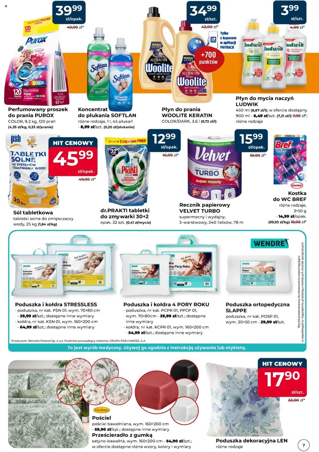 Mrówka Gazetka - Chrzanów od 07.08.2025 | Strona: 7 | Produkty: Pościel, Ręcznik papierowy, Sól, Płyn do mycia naczyń