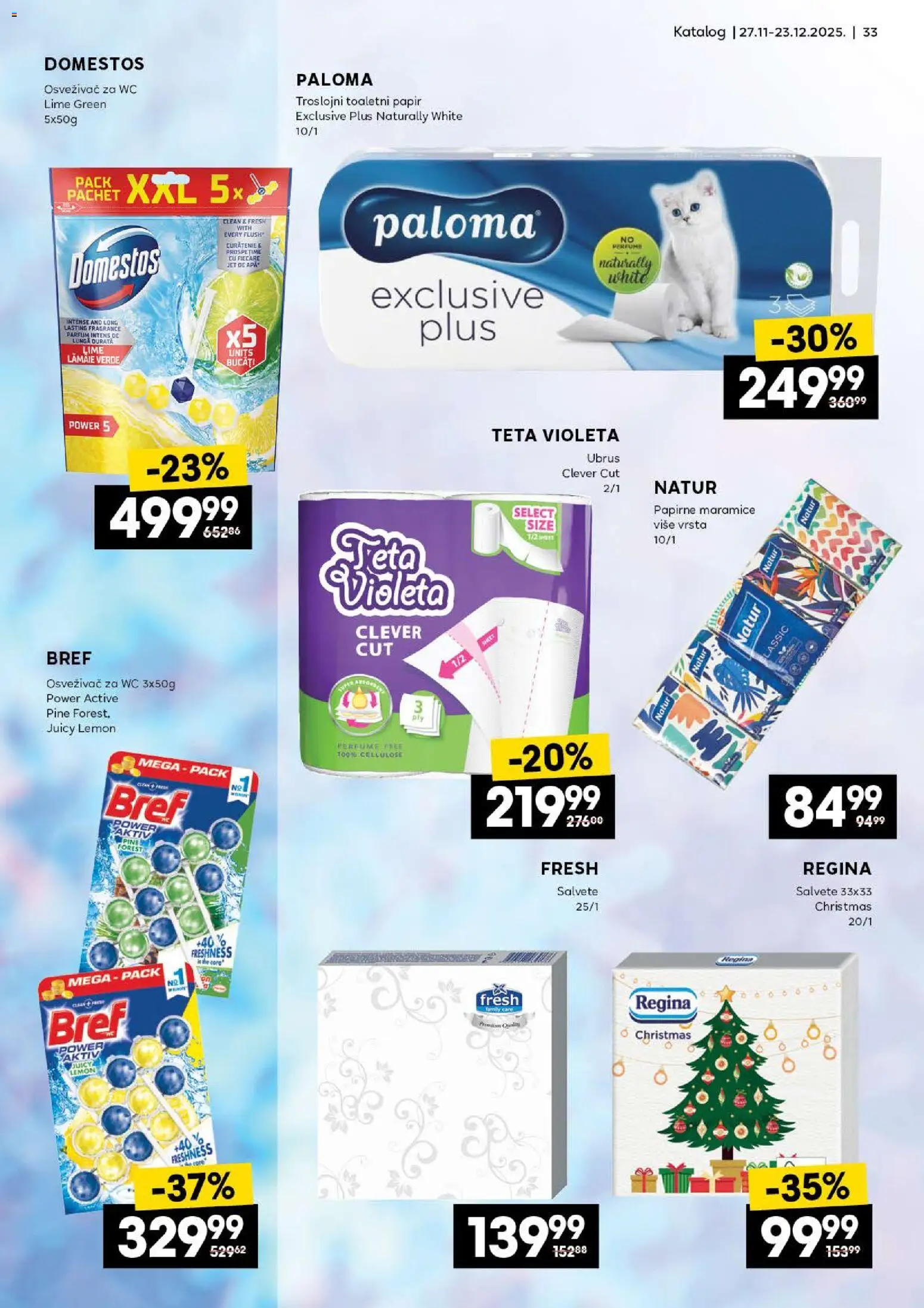 Idea katalog - važi od 27.11.2025 | Strana: 33 | Proizvode: Bref, Salvete, Ubrus, Wc