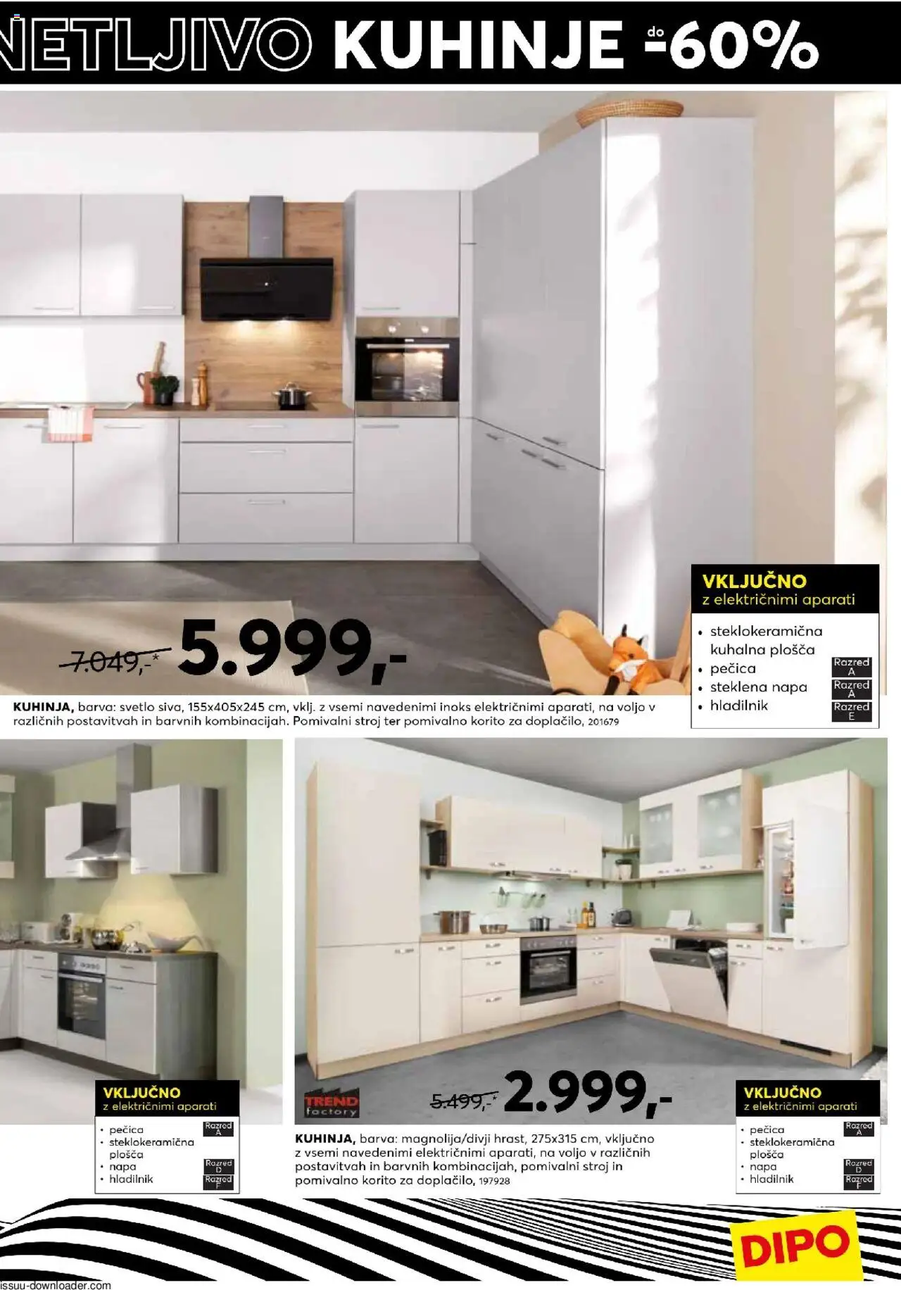 Novi Dipo katalog ponudbe – veljaven od 15.10.2025 | Stran: 3 | Izdelki: Pecica, Kuhalna plosca, Pomivalno korito, Barva