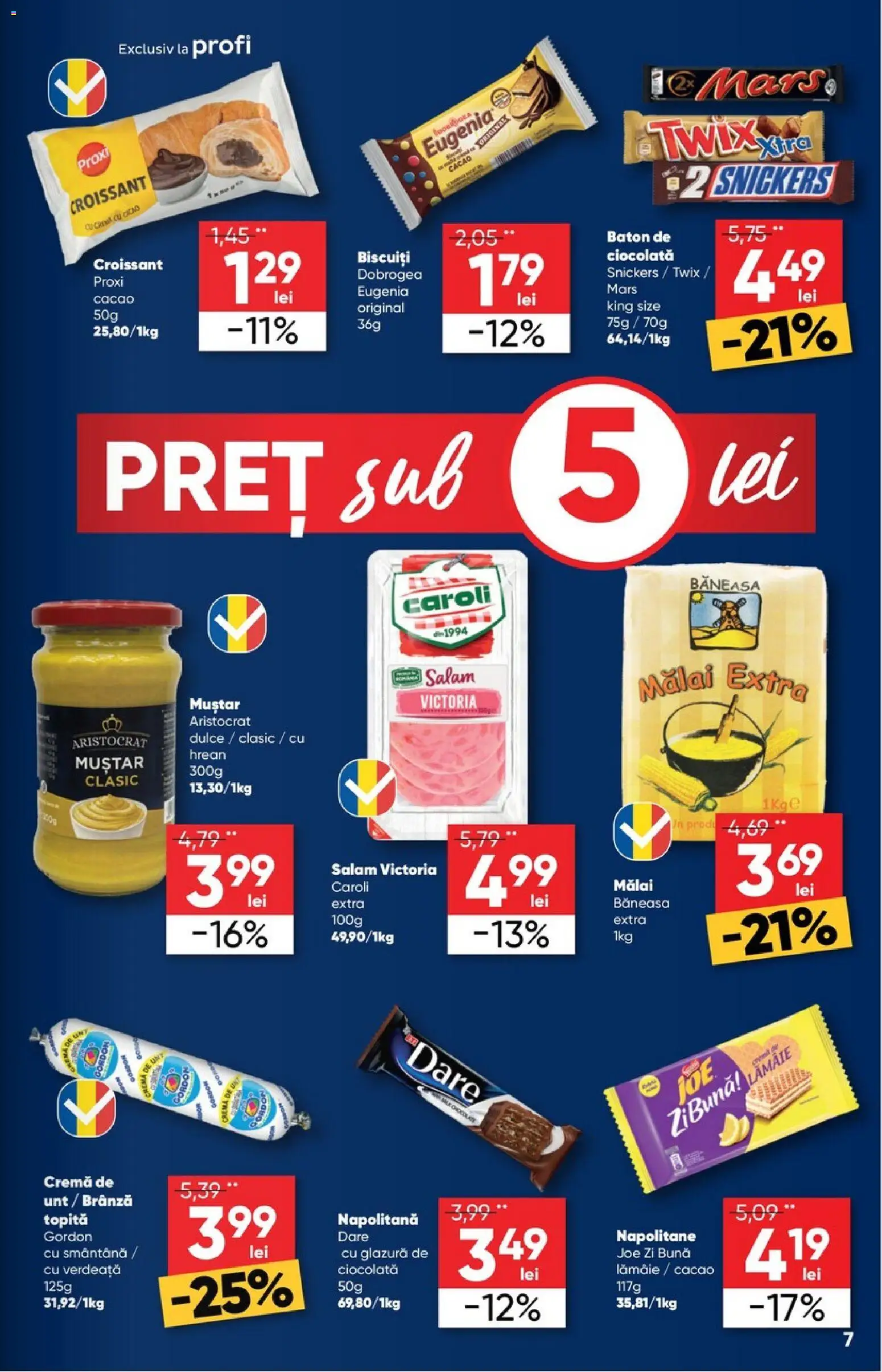 Noul catalog Profi – valabil de la 29.10.2025 | Pagină: 7 | Produse: Ciocolată, Muștar, Mălai, Smântână