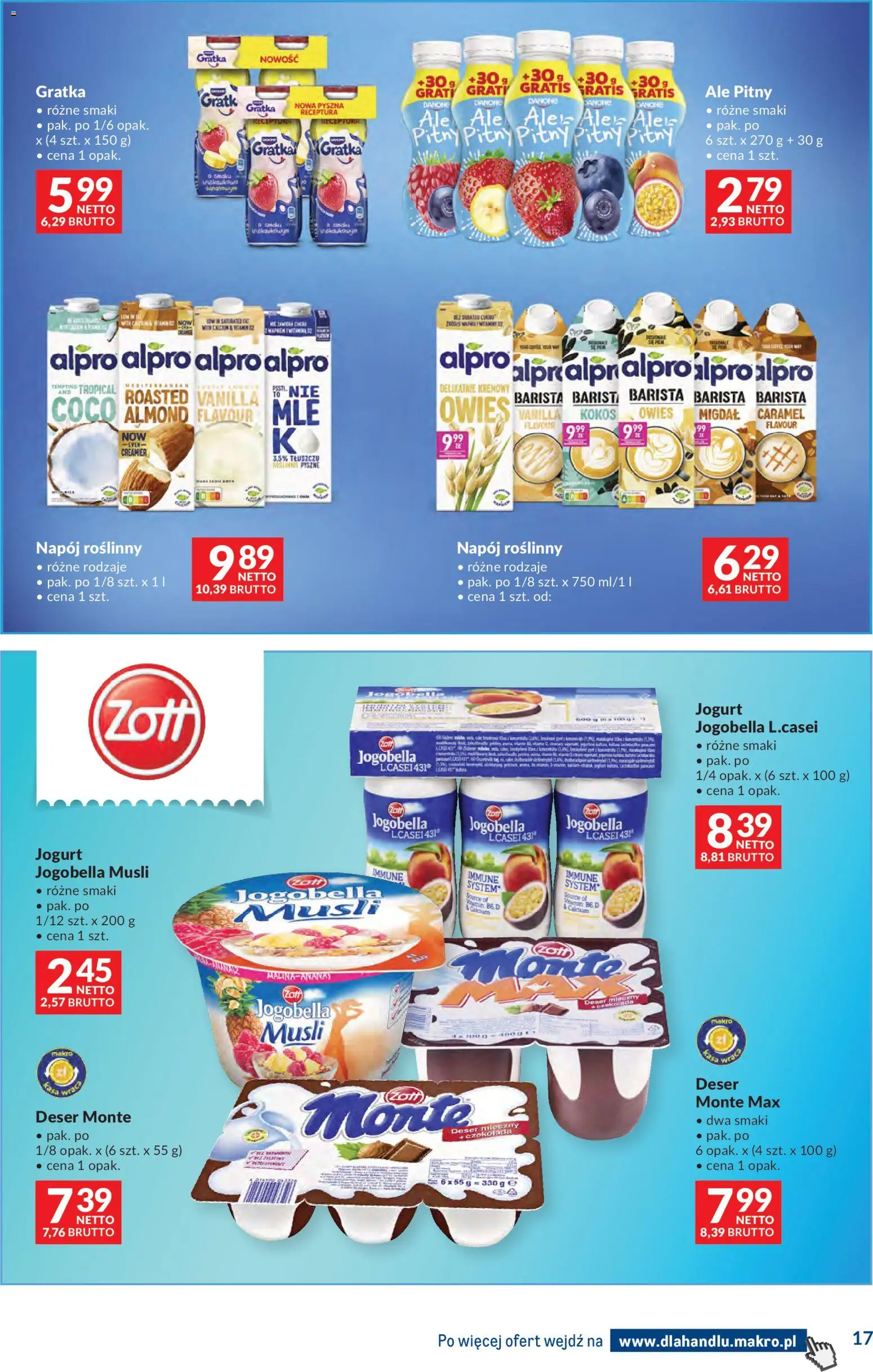 Makro Gazetka - Dystrybucja do sklepów od 25.11.2025 | Strona: 17 | Produkty: Alpro, Jogurt, Musli