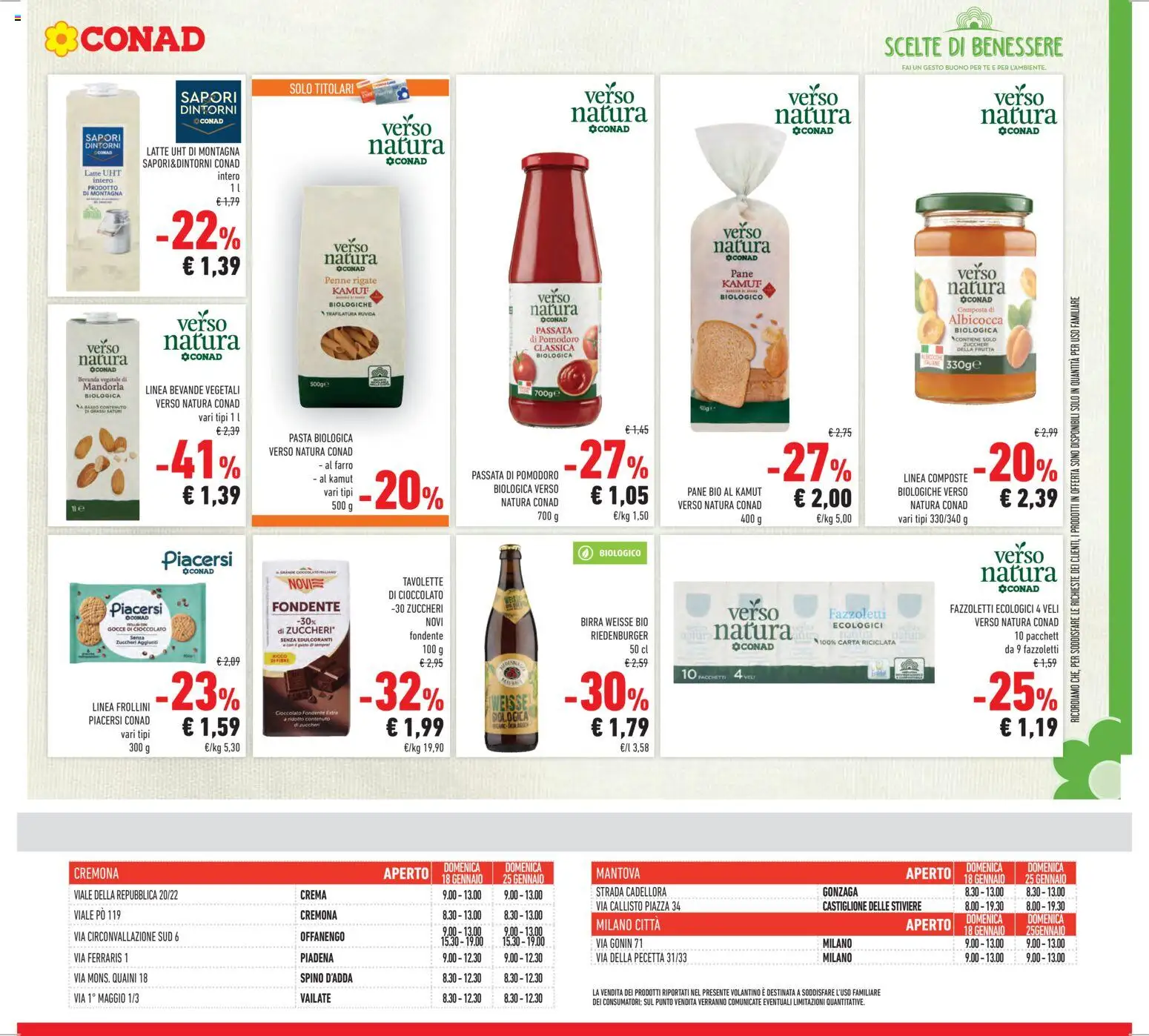 Volantino Conad del 14.01.2026 | Pagina: 29 | Prodotti: Birra, Tè, Latte, Pasta