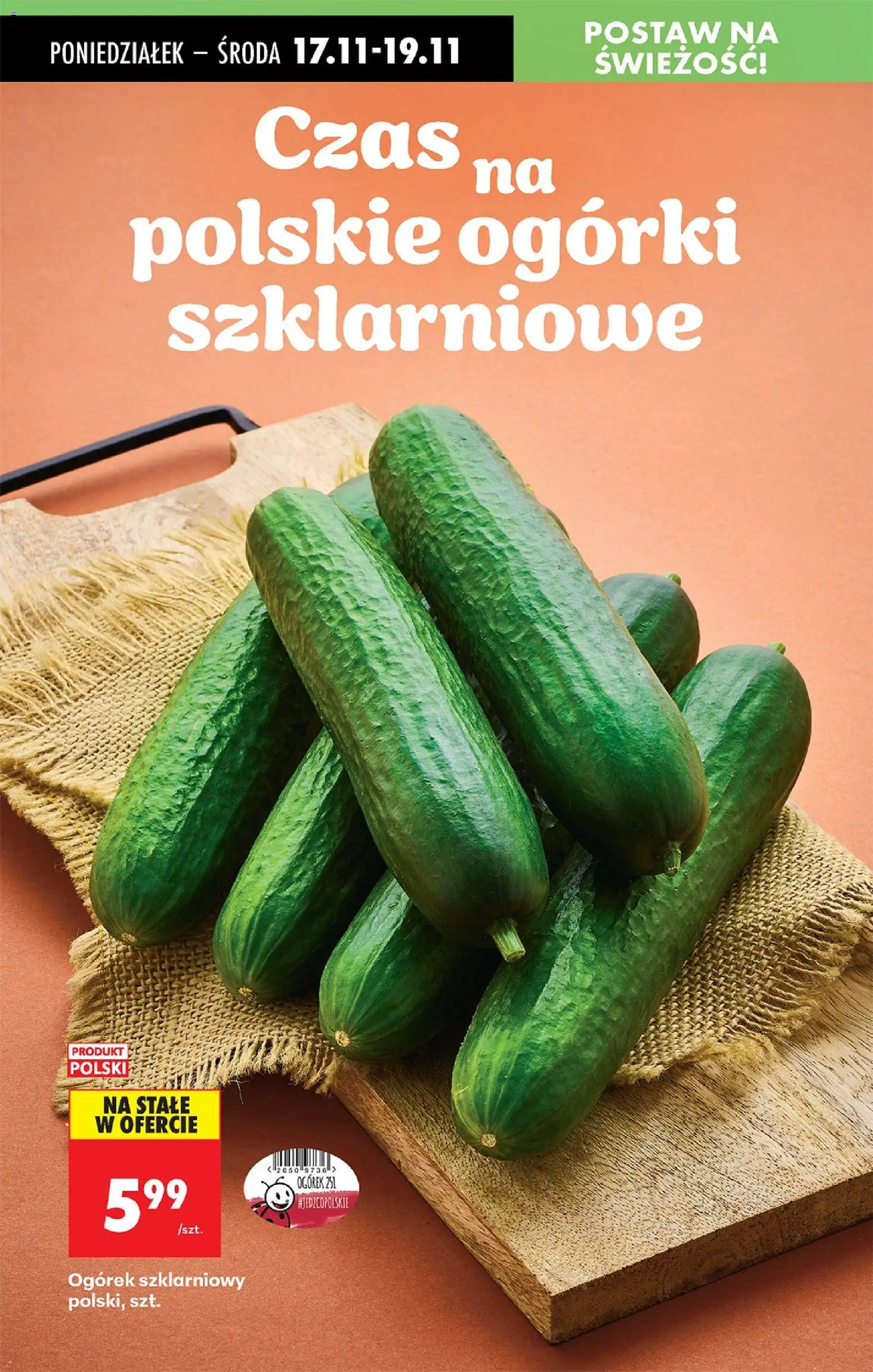 Biedronka gazetka od 17.11.2025 | Strona: 27 | Produkty: Ogórek szklarniowy, Ogórki