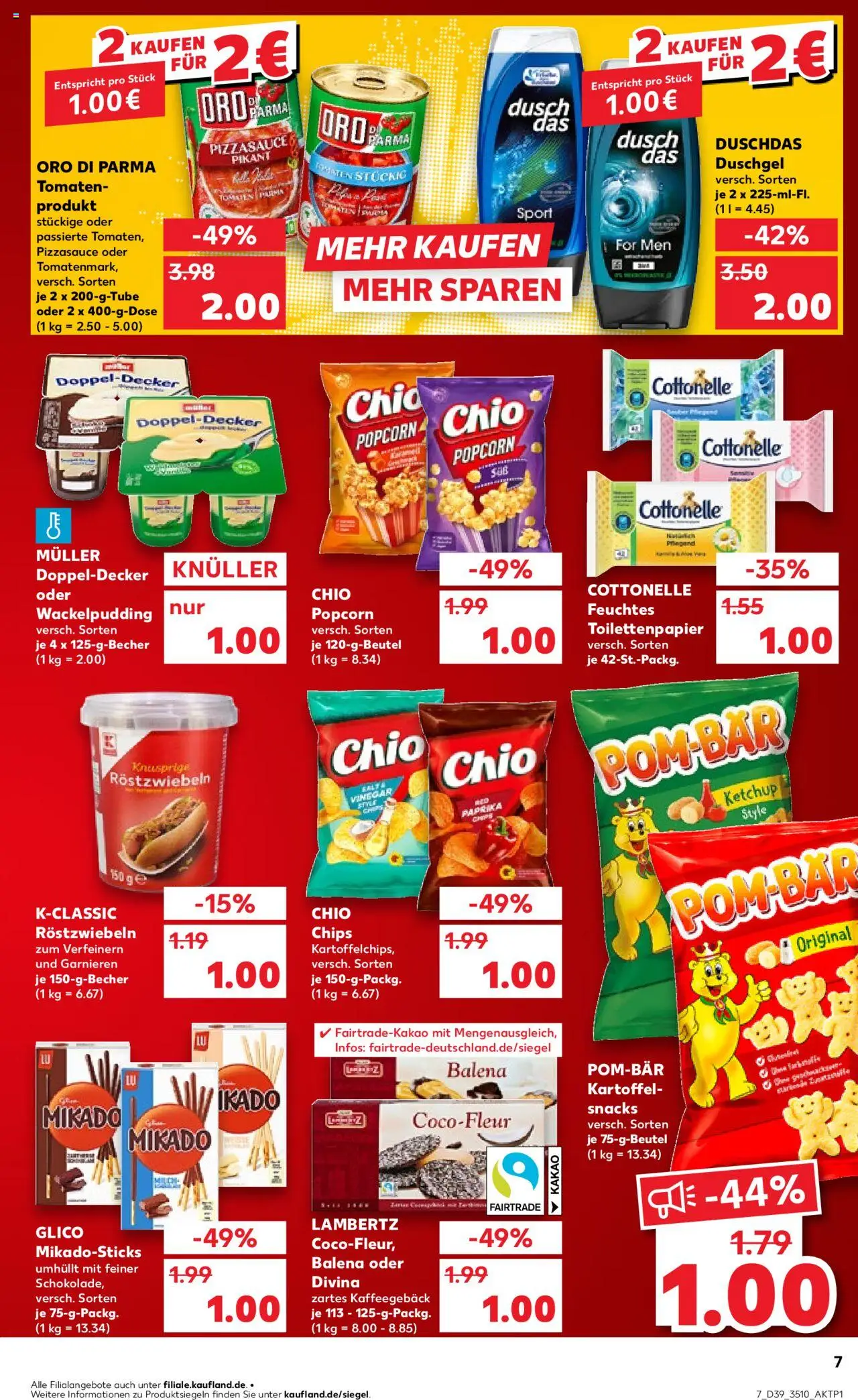 Kaufland prospekt Zeitz	 – gültig ab 25.09.2025 | Seite: 7 | Produkte: Oro di parma, Duschdas, Chips, Feuchtes Toilettenpapier