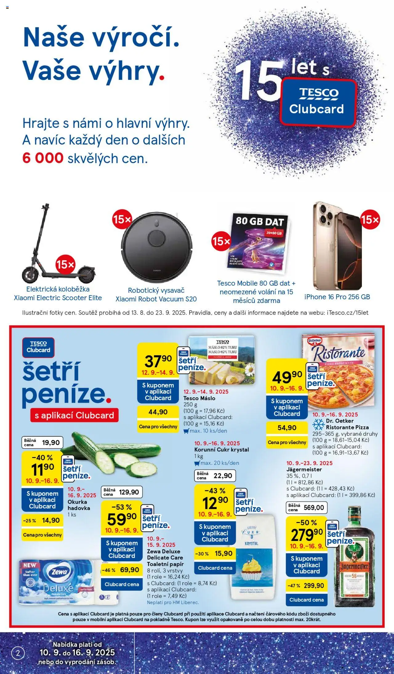 Tesco leták - Hypermarket od 10.09.2025 | Strana: 2 | Produkty: Koloběžka, Pizza Dr. Oetker, Iphone, Robotický vysavač