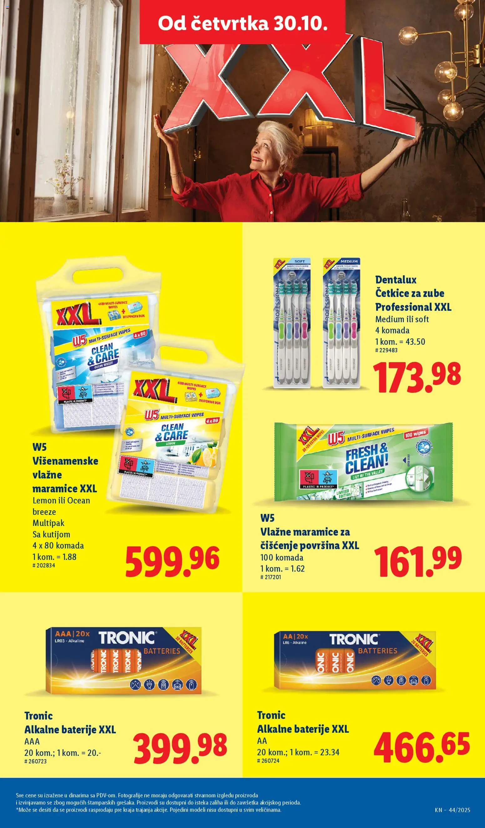 Lidl katalog - važi od 30.10.2025 | Strana: 45 | Proizvode: W5, Vlažne maramice, Baterije