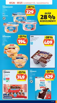 Aldi akciós ujság - amely érvényes a következő dátumtól: 26.07.2025 | Oldal: 7 | Termékek: Cottage cheese, Tejszelet