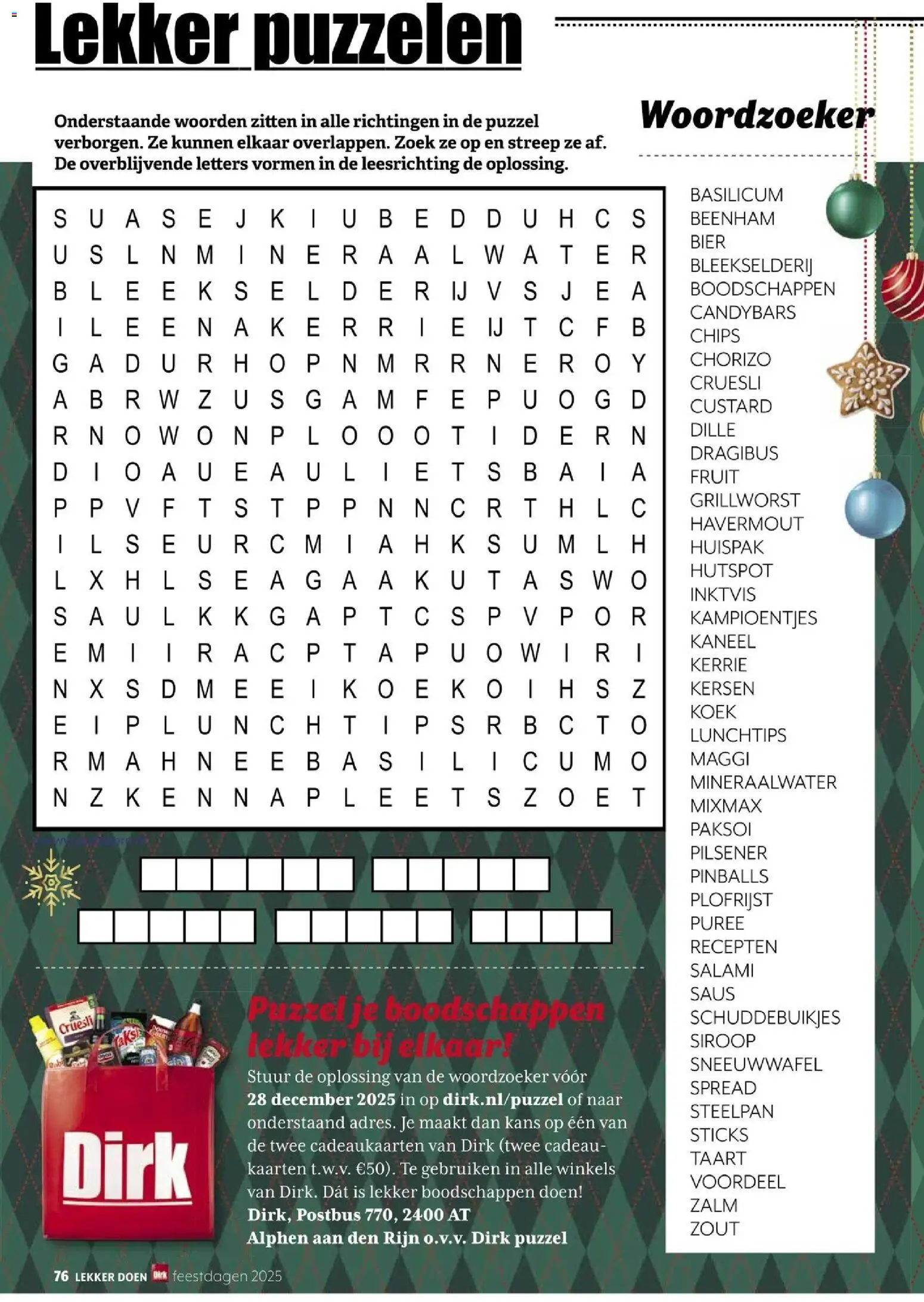 {H1} | Pagina: 76 | Producten: Taart, Salami, Zalm, Mineraalwater