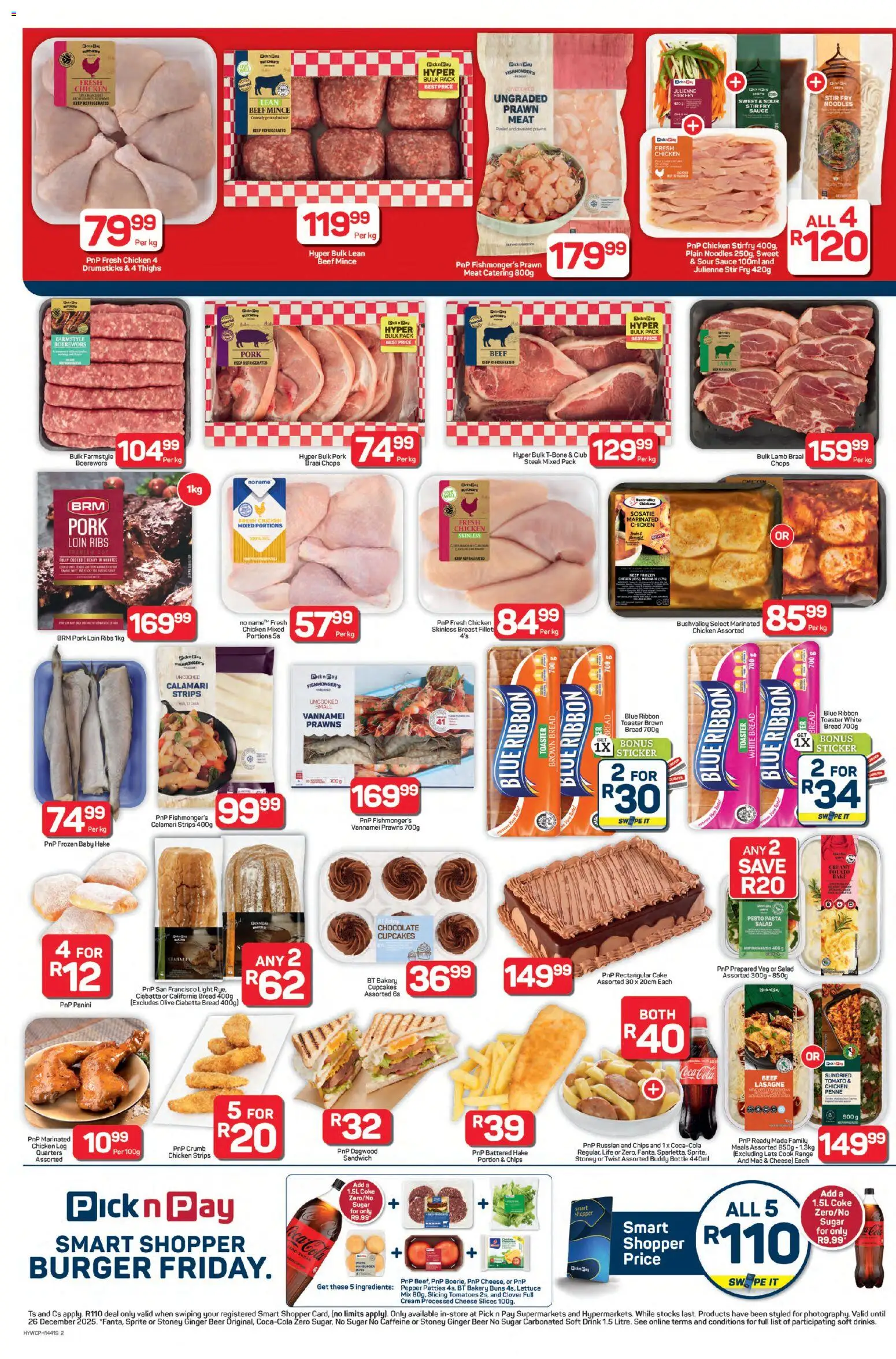 New Pick n Pay catalogue – valid from 23.10.2025 | Page: 2 | Products: Cake, Steak, Buns, Salad