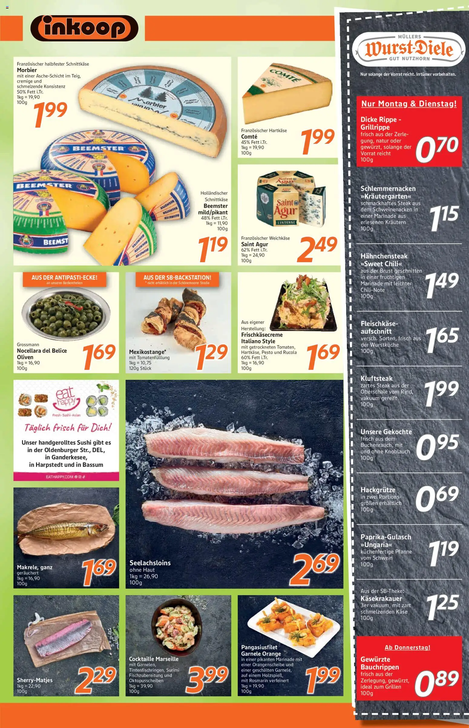 Inkoop Prospekt – gültig ab 16.03.2026 | Seite: 3 | Produkte: Rucola, Schweinenacken, Knoblauch, Steak