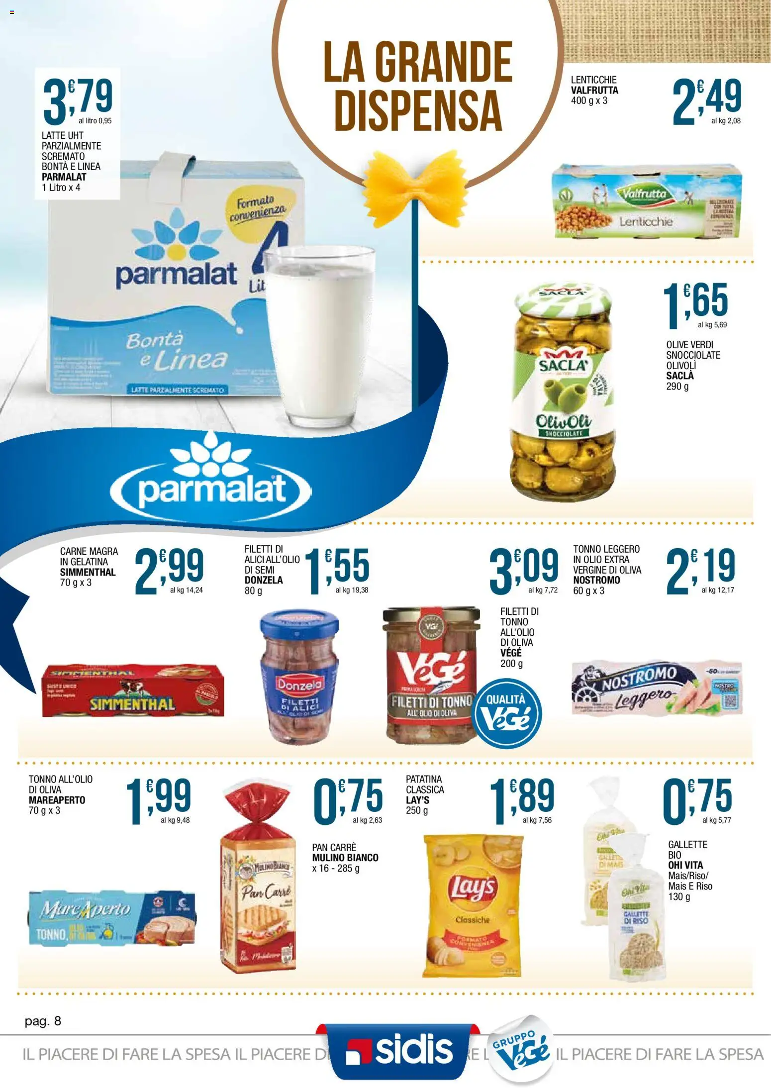 Volantino Sidis del 23.02.2026 | Pagina: 8 | Prodotti: Riso, Olive, Tonno, Alici
