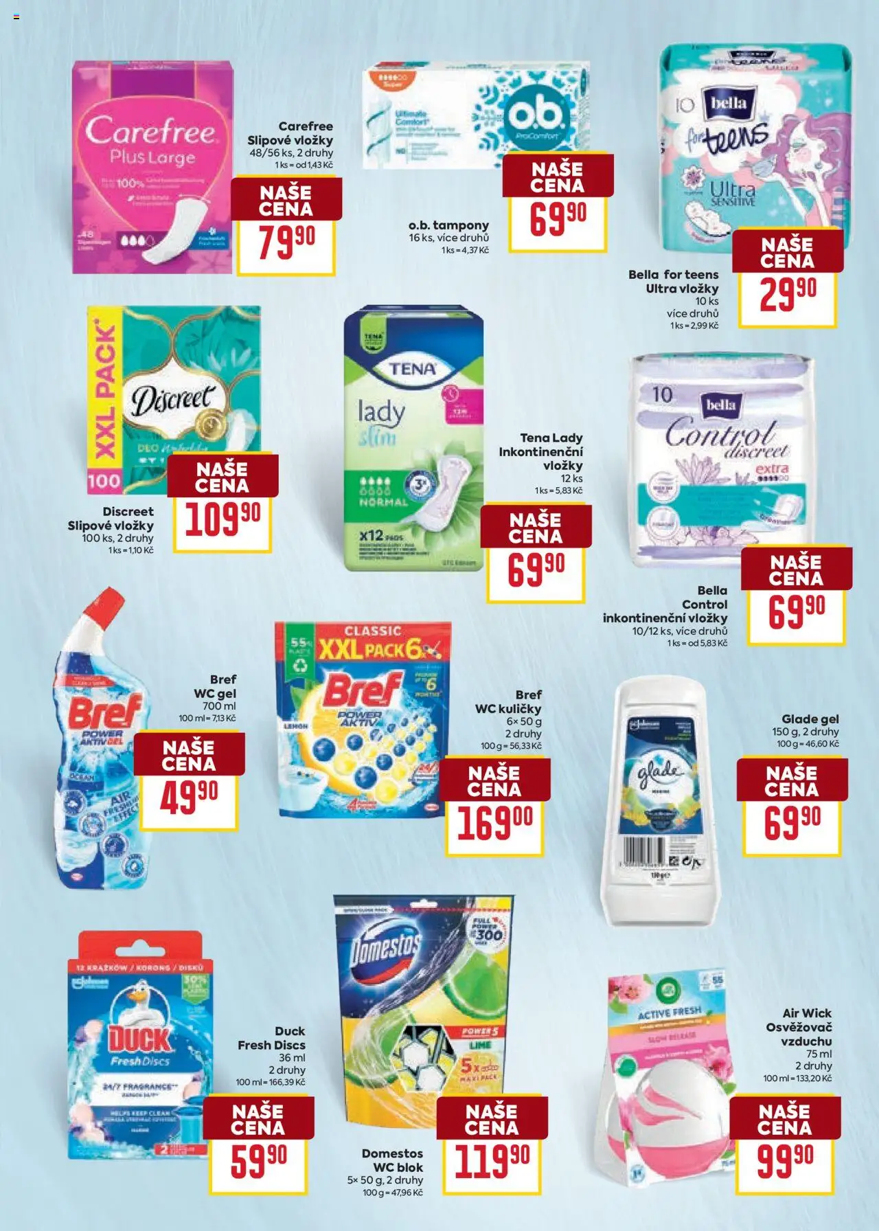 Billa leták - Cleaning od 22.10.2025 | Strana: 13 | Produkty: Blok, Domestos, Kuličky, Tampony