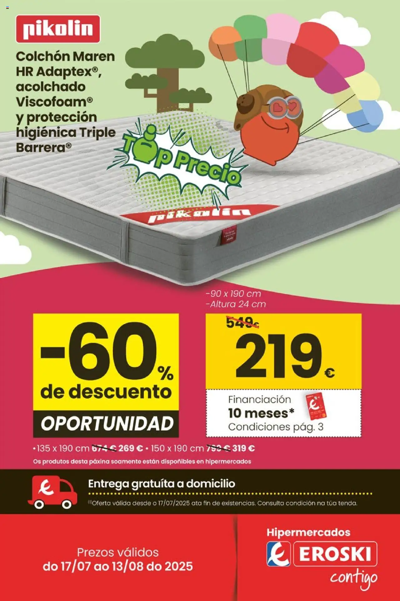 Eroski - Top Precio │ válido desde el 17.07.2025 | Página: 1 | Productos: Colchon