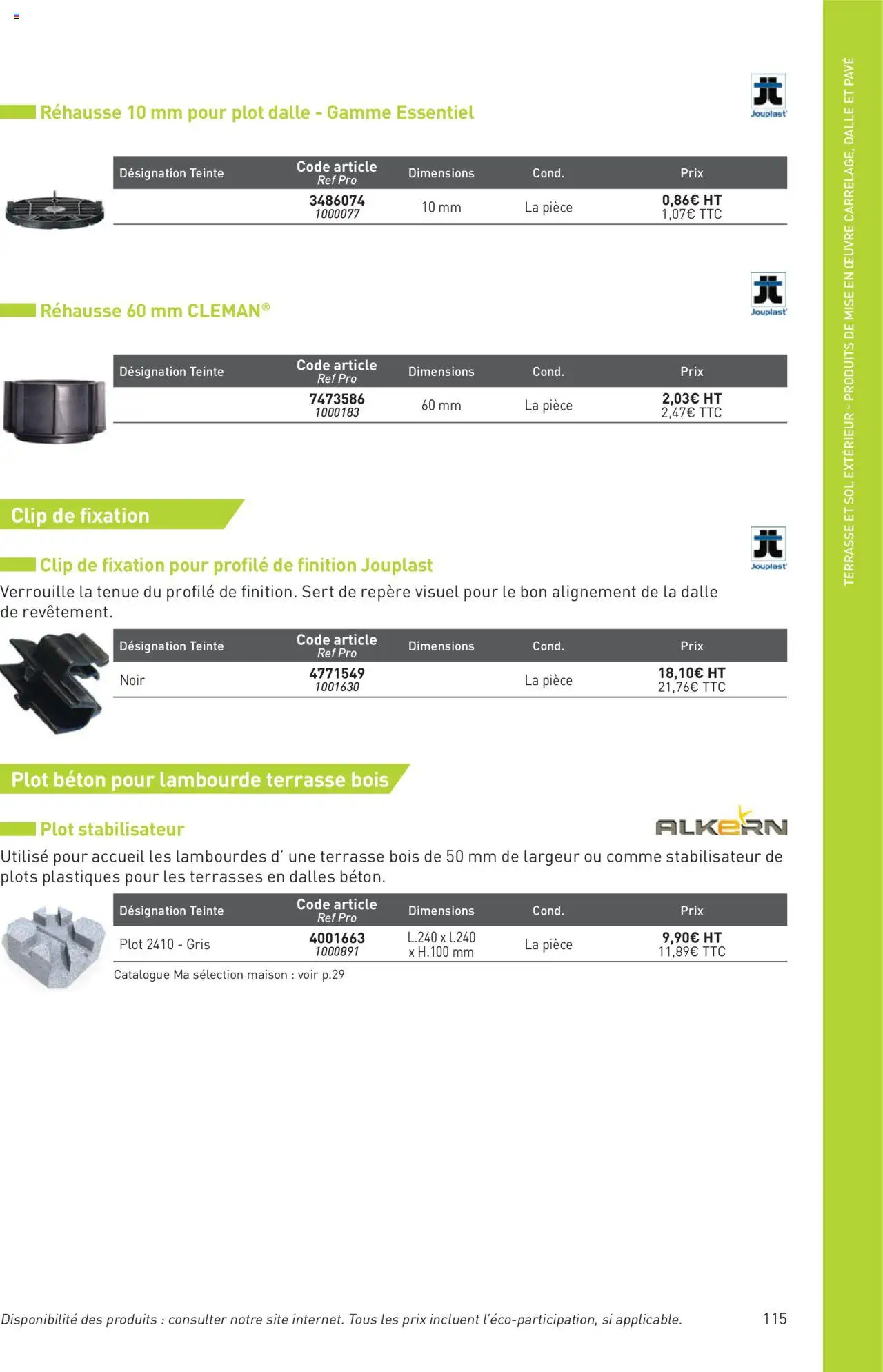  | Page: 115 | Produits: Plots