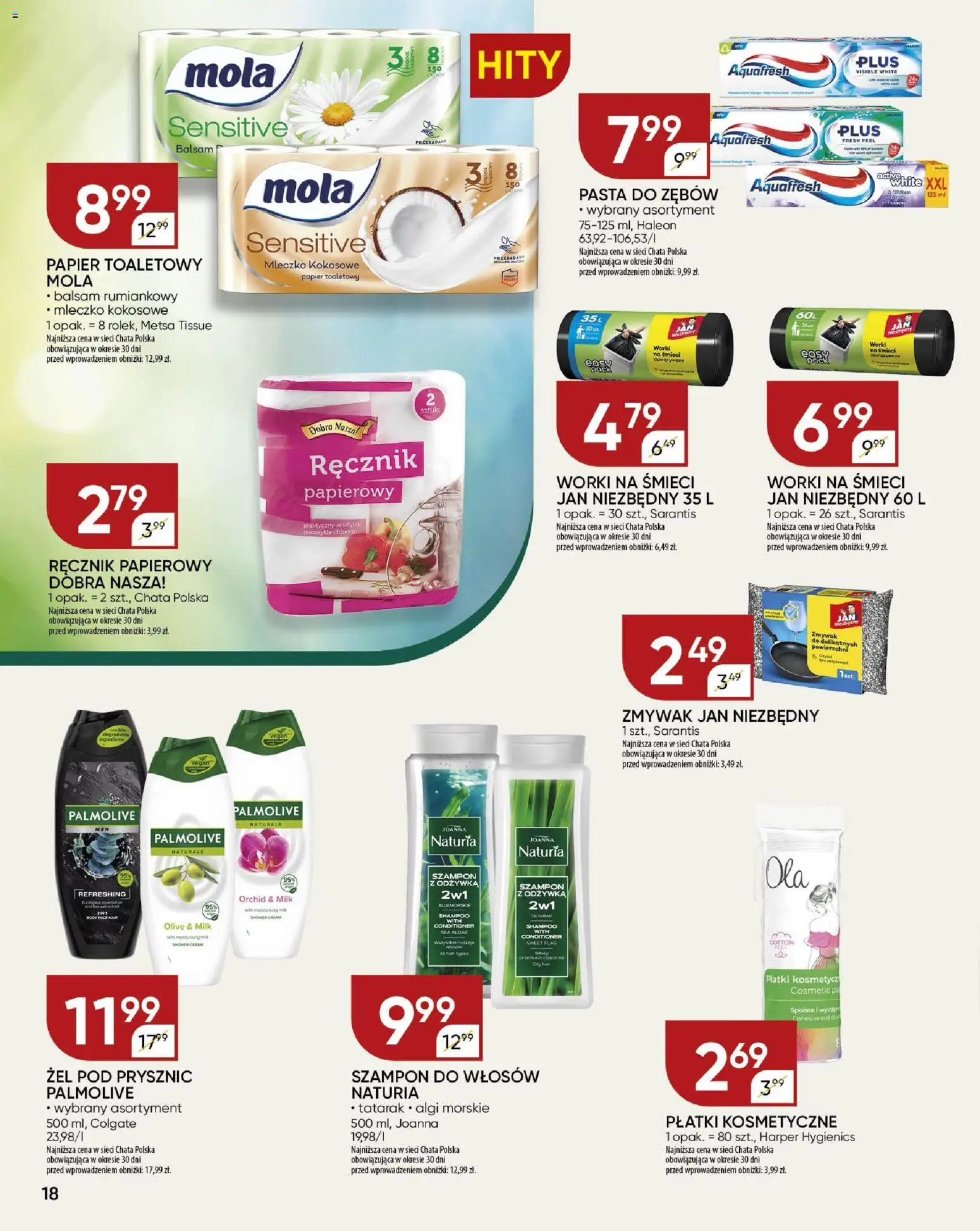 Chata Polska Gazetka od 15.01.2026 | Strona: 18 | Produkty: Algi morskie, Szampon, Body, Płatki