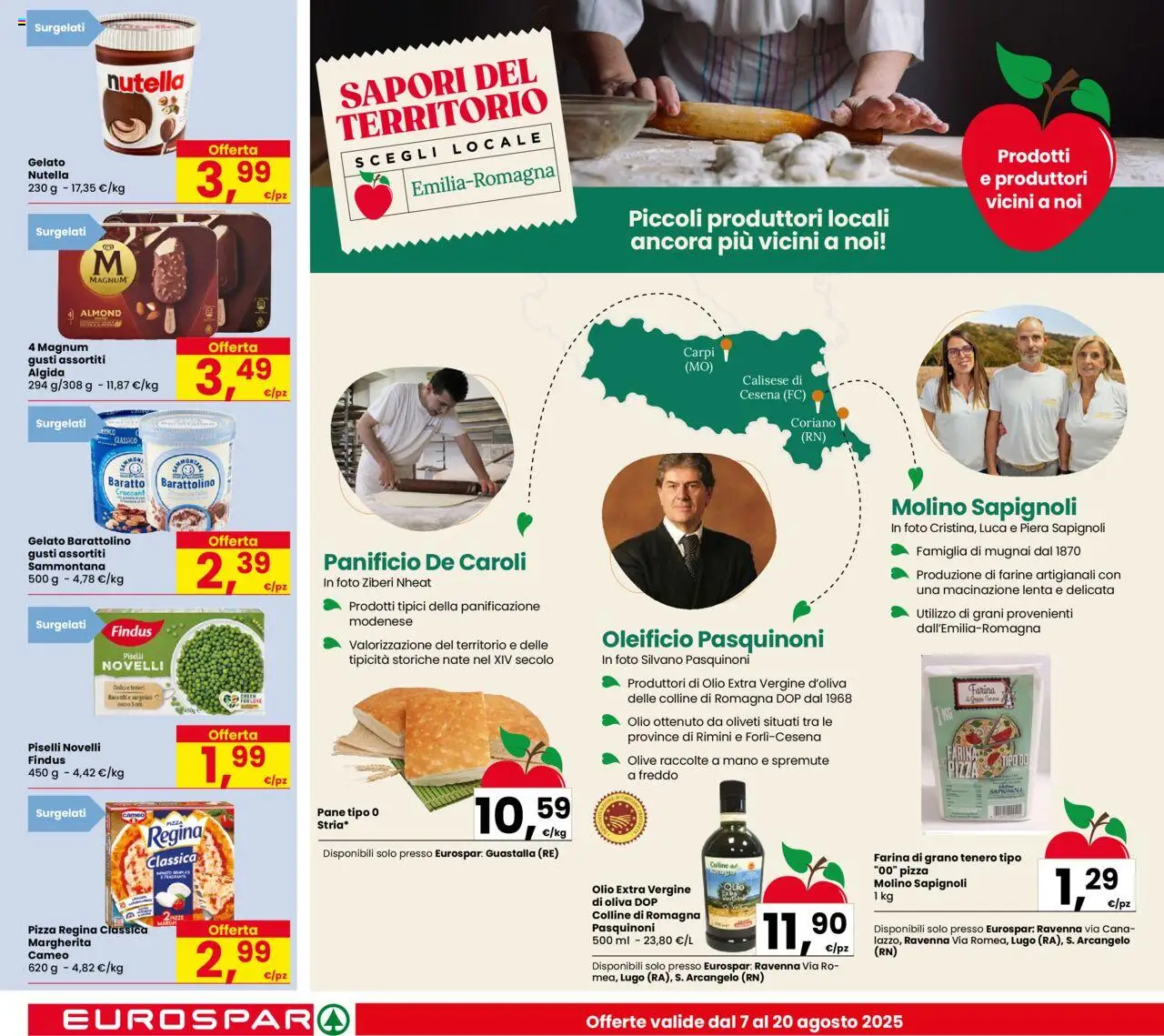 Volantino Despar del 07.08.2025 | Pagina: 12 | Prodotti: Pizza, Gelato, Farina, Olio extra vergine