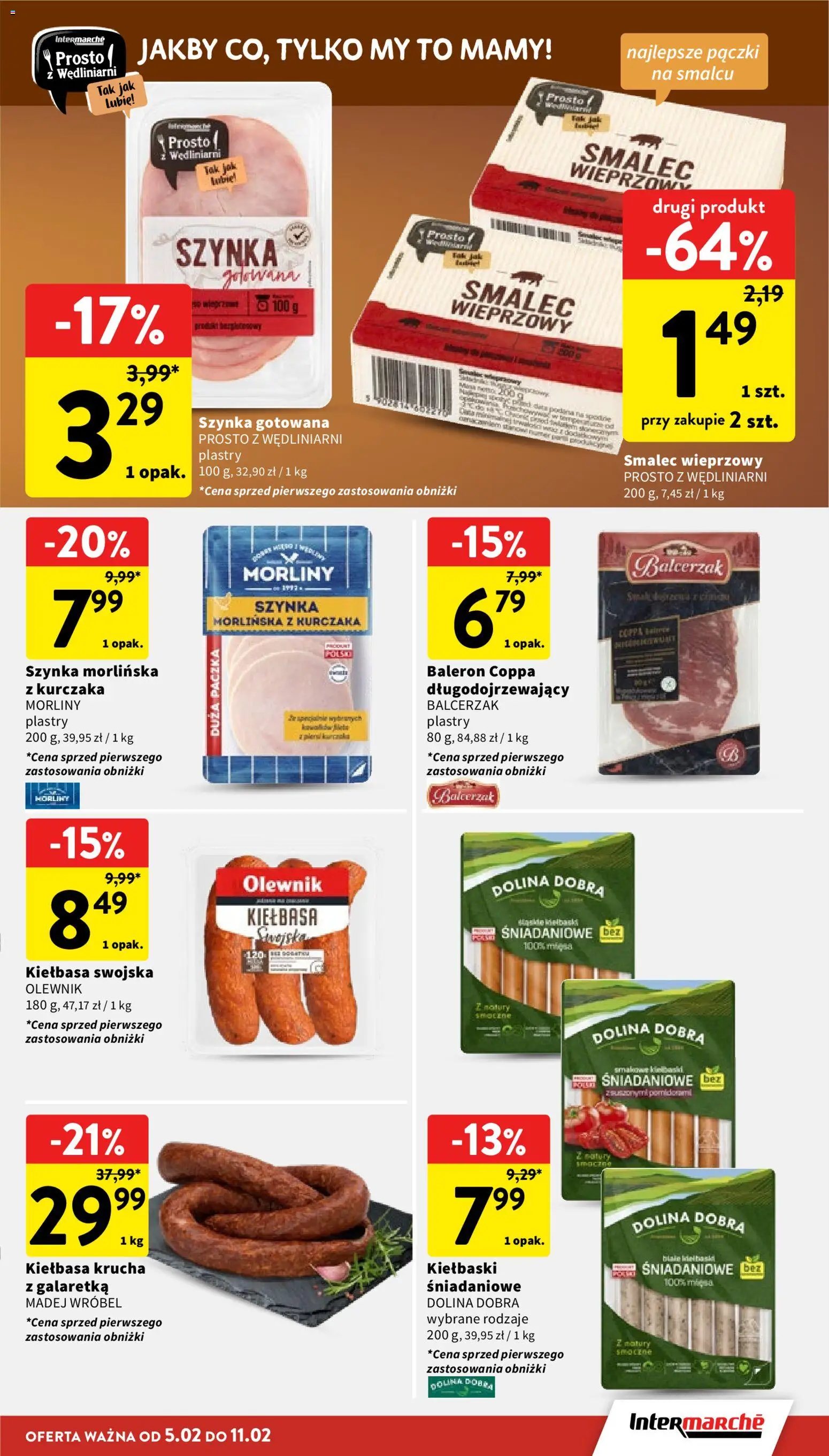 Intermarche Gazetka od 05.02.2026 | Strona: 15 | Produkty: Pączki, Kiełbaski, Szynka, Szynka gotowana