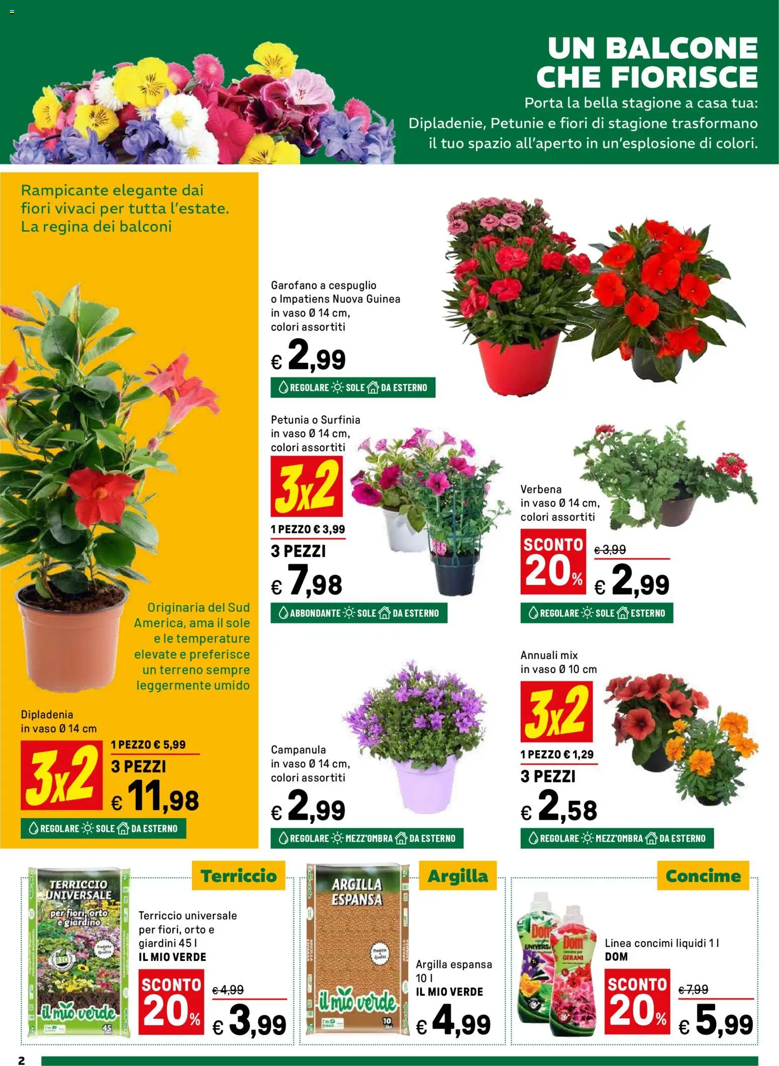 Volantino Iper del 16.03.2026 | Pagina: 2 | Prodotti: Concime, Gerani, Terriccio, Vaso