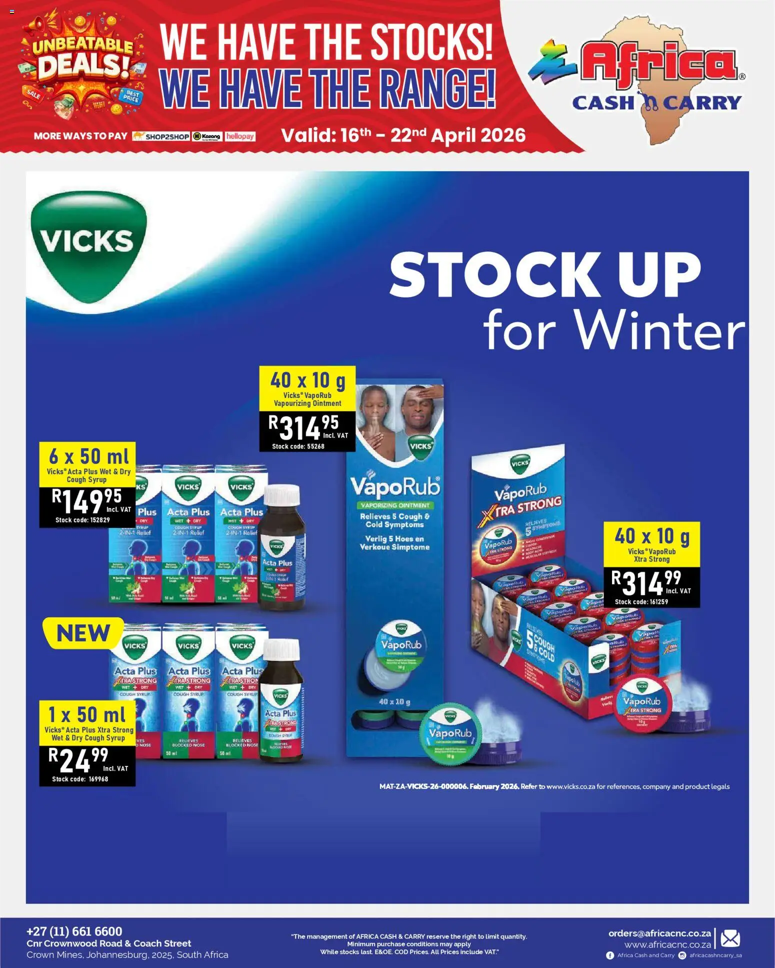 New Africa Cash & Carry catalogue – valid from 16.04.2026 | Page: 47 | Products: Cough syrup, Stock, Syrup