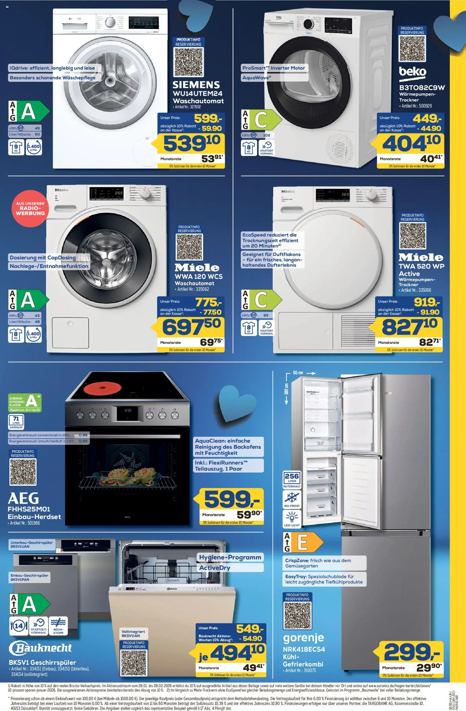 Euronics Aus unserer Werbung! – gültig ab 29.01.2026 | Seite: 5 | Produkte: Gorenje, Trockner, Geschirrspüler, Radio