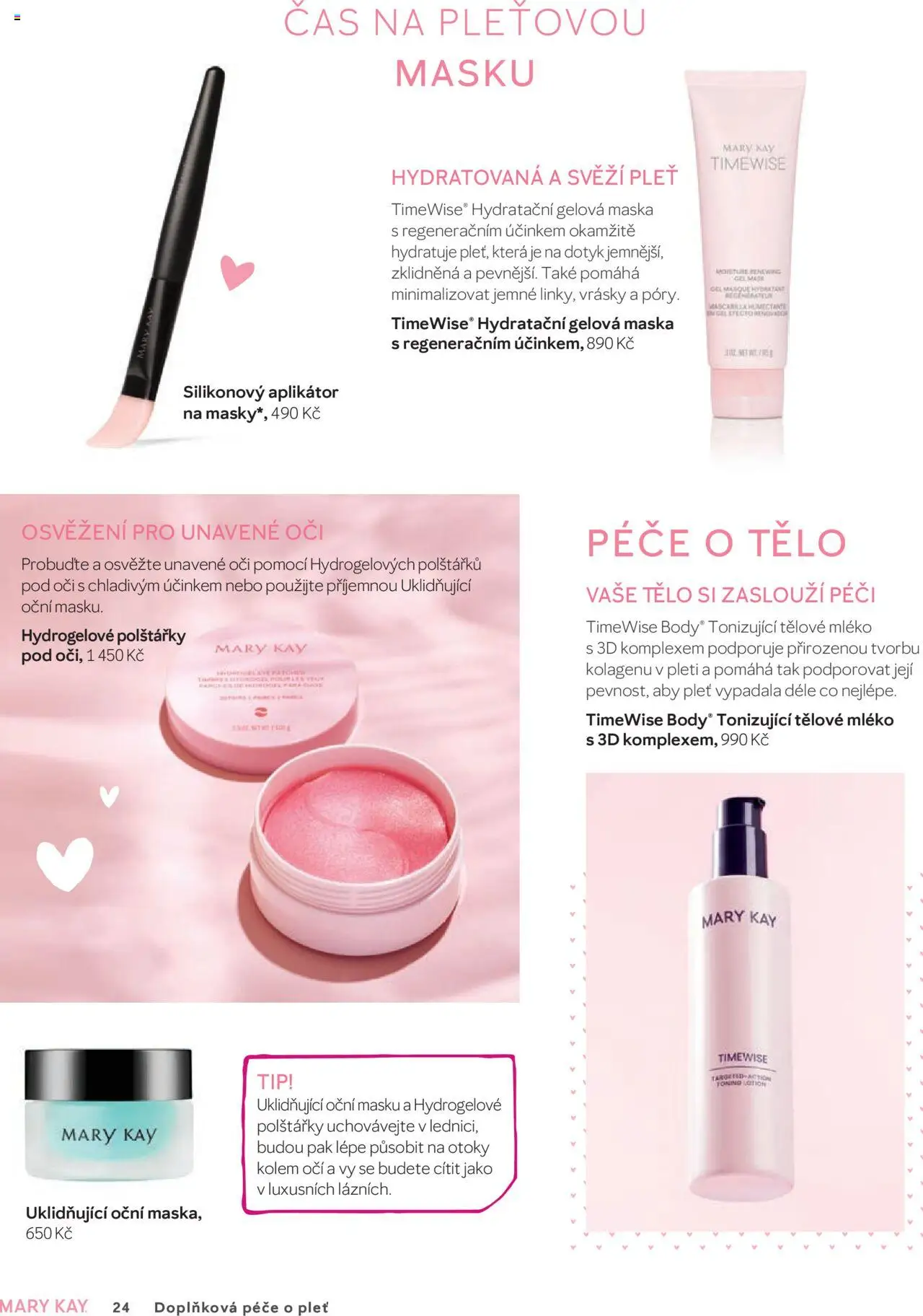 Mary Kay kniha o kráse od 01.07.2025 | Strana: 24 | Produkty: Tělové mléko, Polštářky, Mléko, Body