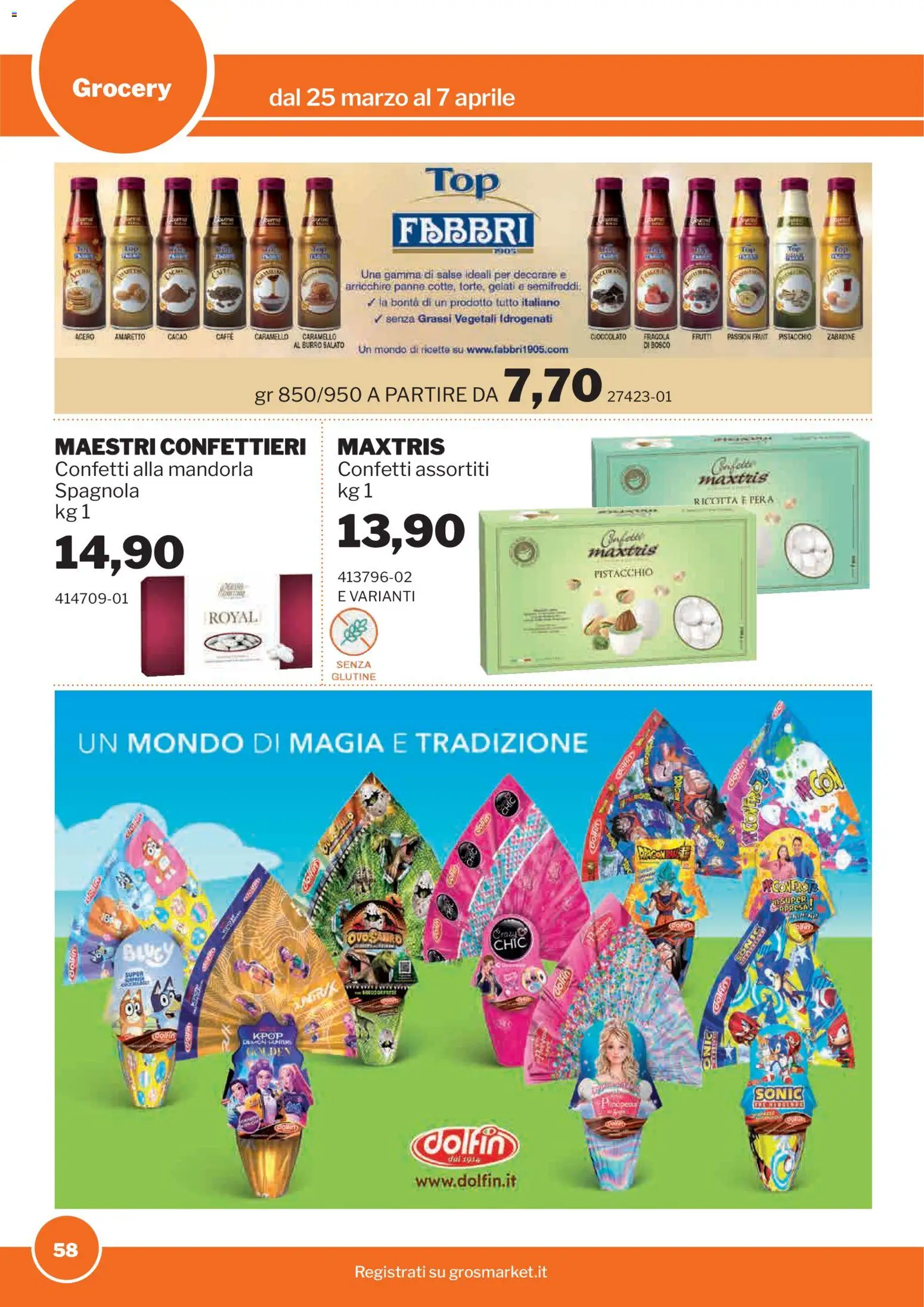 Volantino Sogegross del 25.03.2026 | Pagina: 58 | Prodotti: Cioccolato, Burro, Pera, Cacao