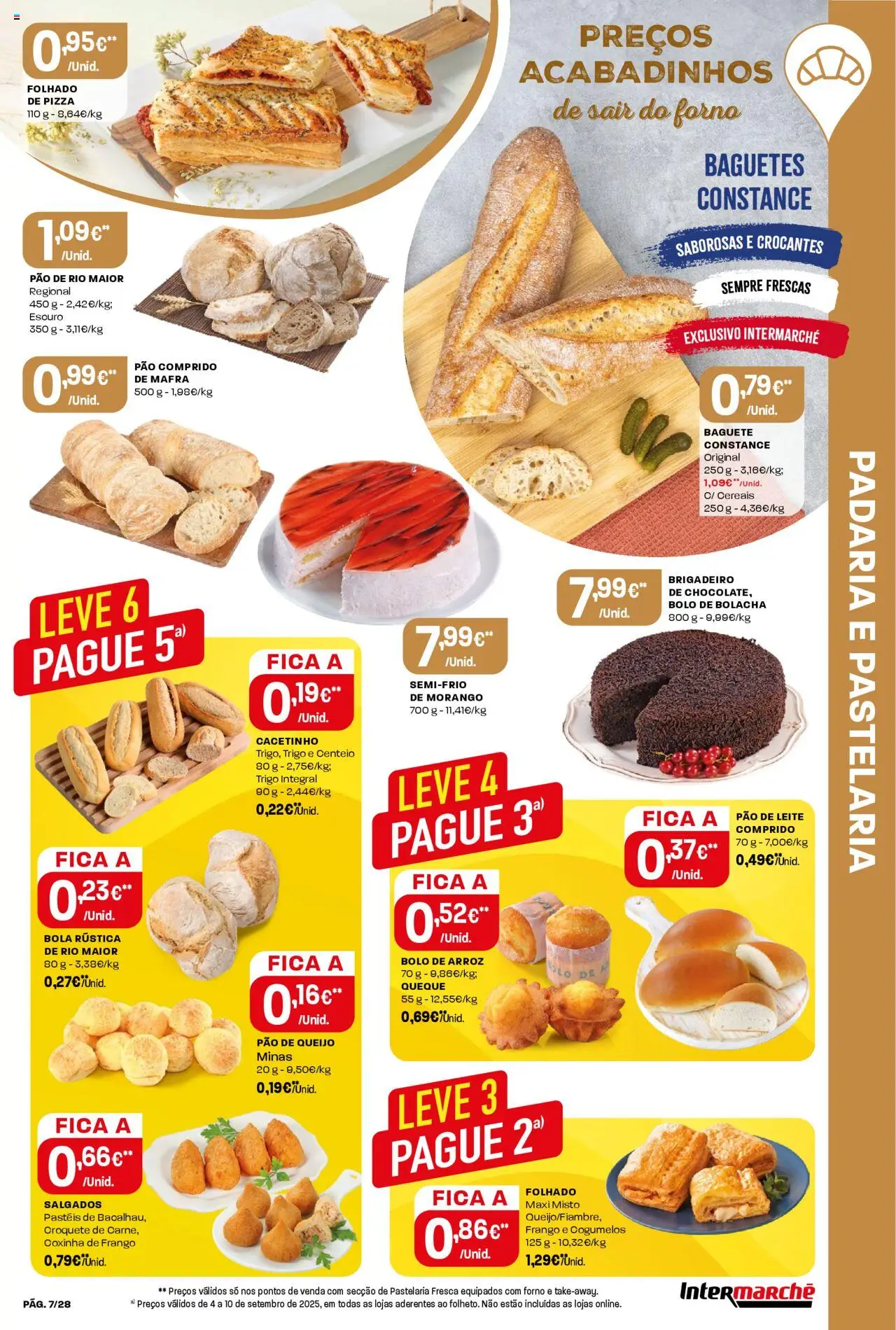 Intermarché folheto │ válido de 04.09.2025 | Página: 7 | Produtos: Forno, Pão de queijo, Bolo, Arroz